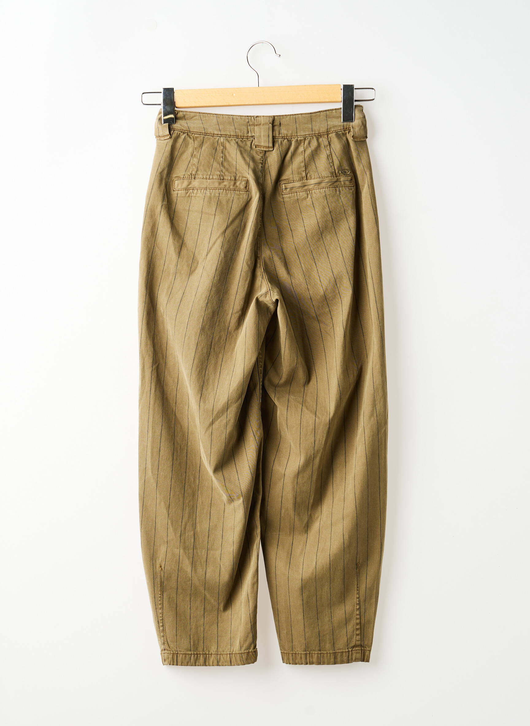 Pantalon droit tissage popeline taille normale vert FREEMAN T.PORTER femme