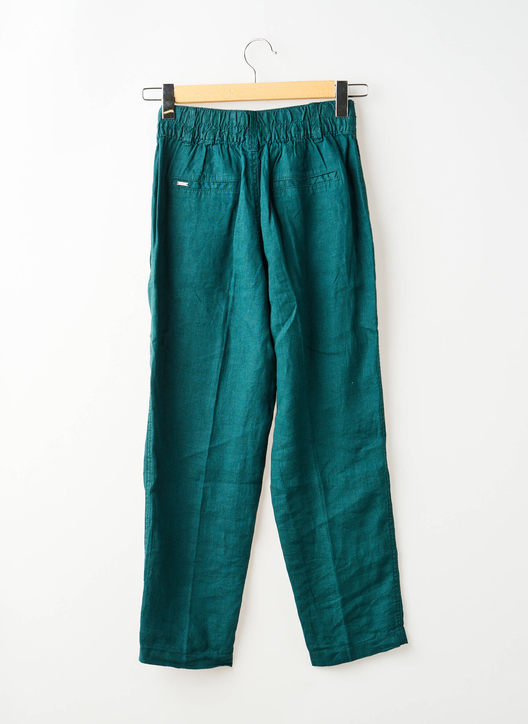 Pantalon droit fermeture zippée sous rabat boutonné taille normale vert STREET ONE femme