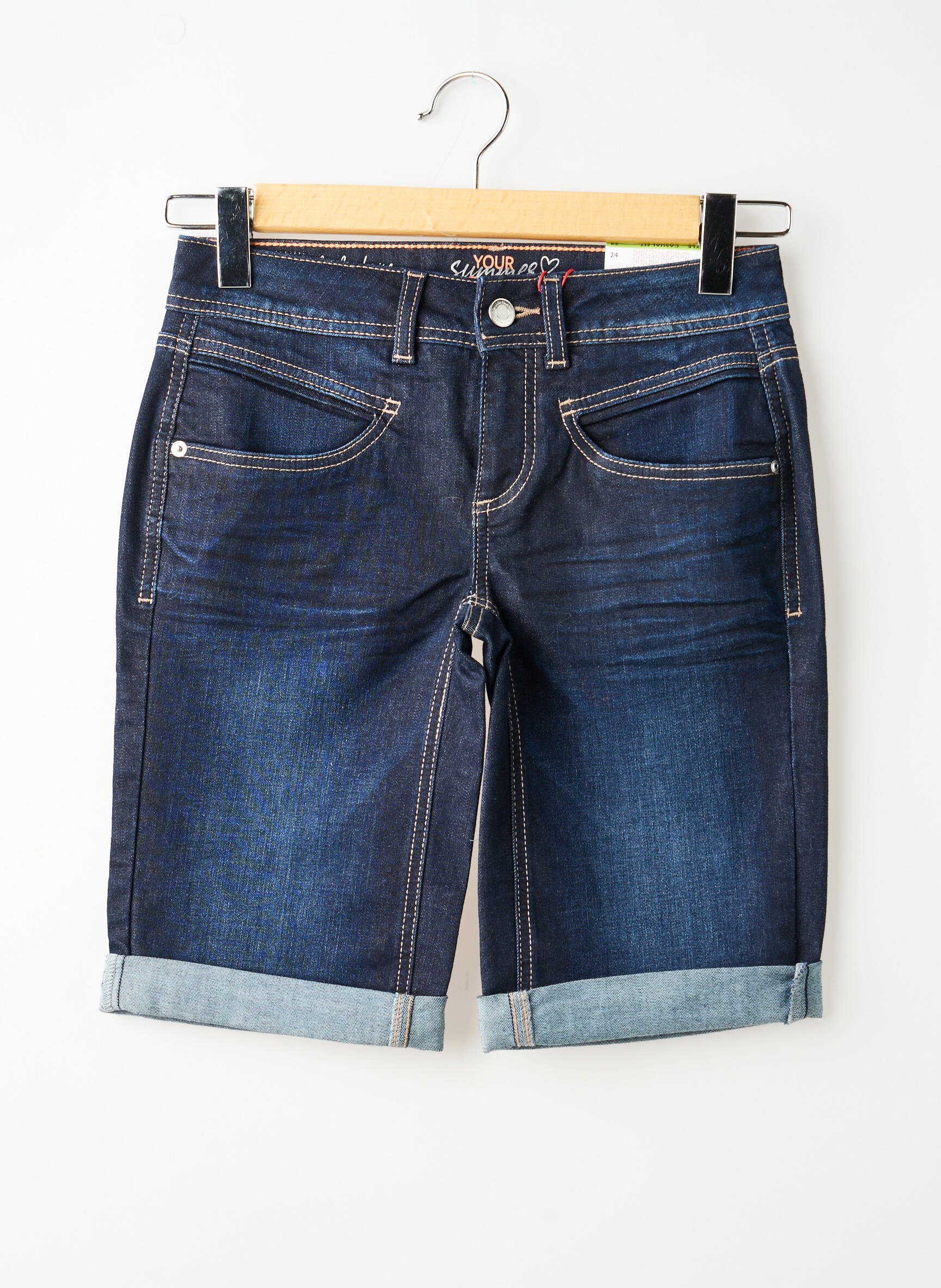Short tissage denim taille normale bleu STREET ONE femme