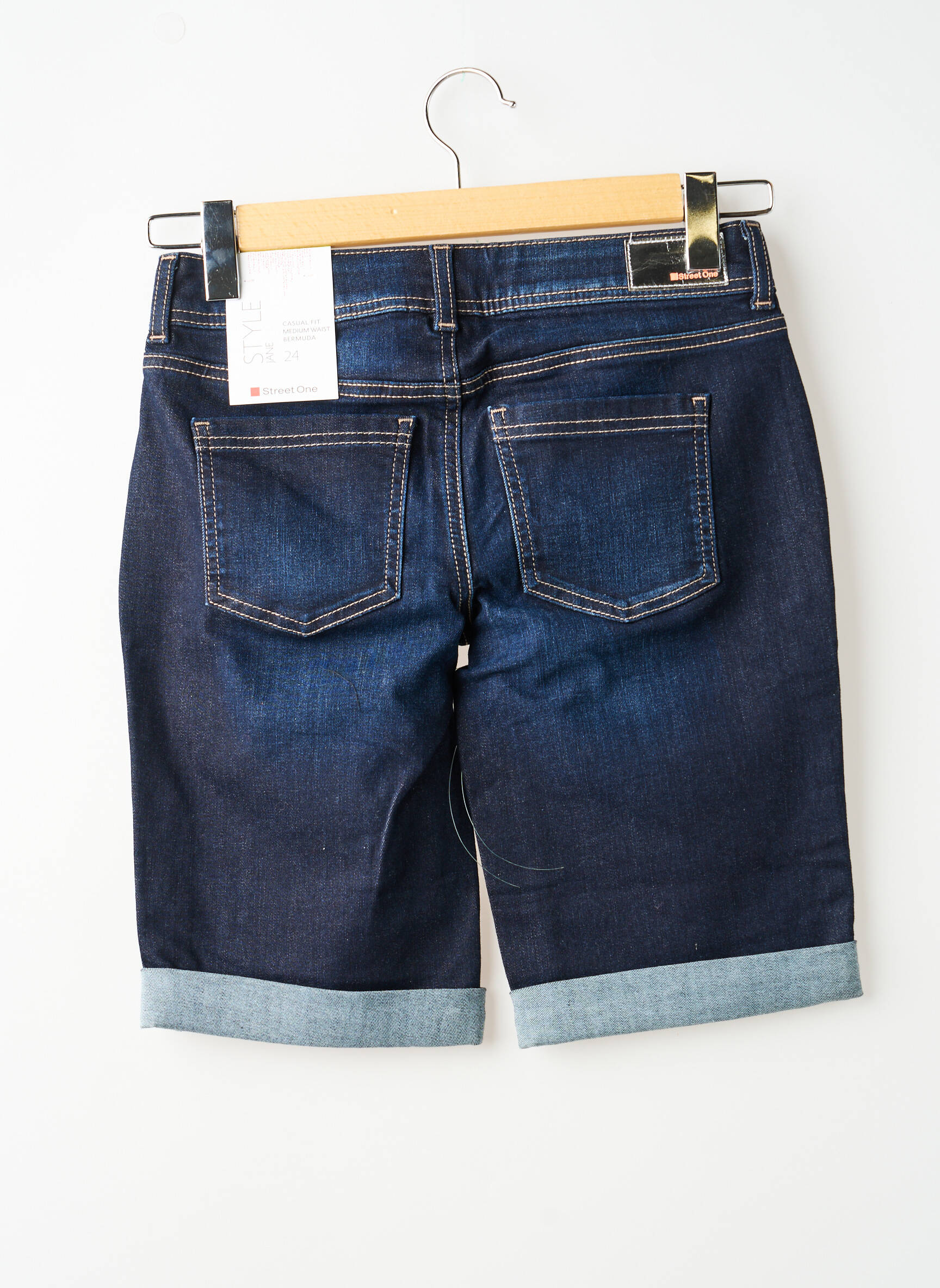 Short tissage denim taille normale bleu STREET ONE femme