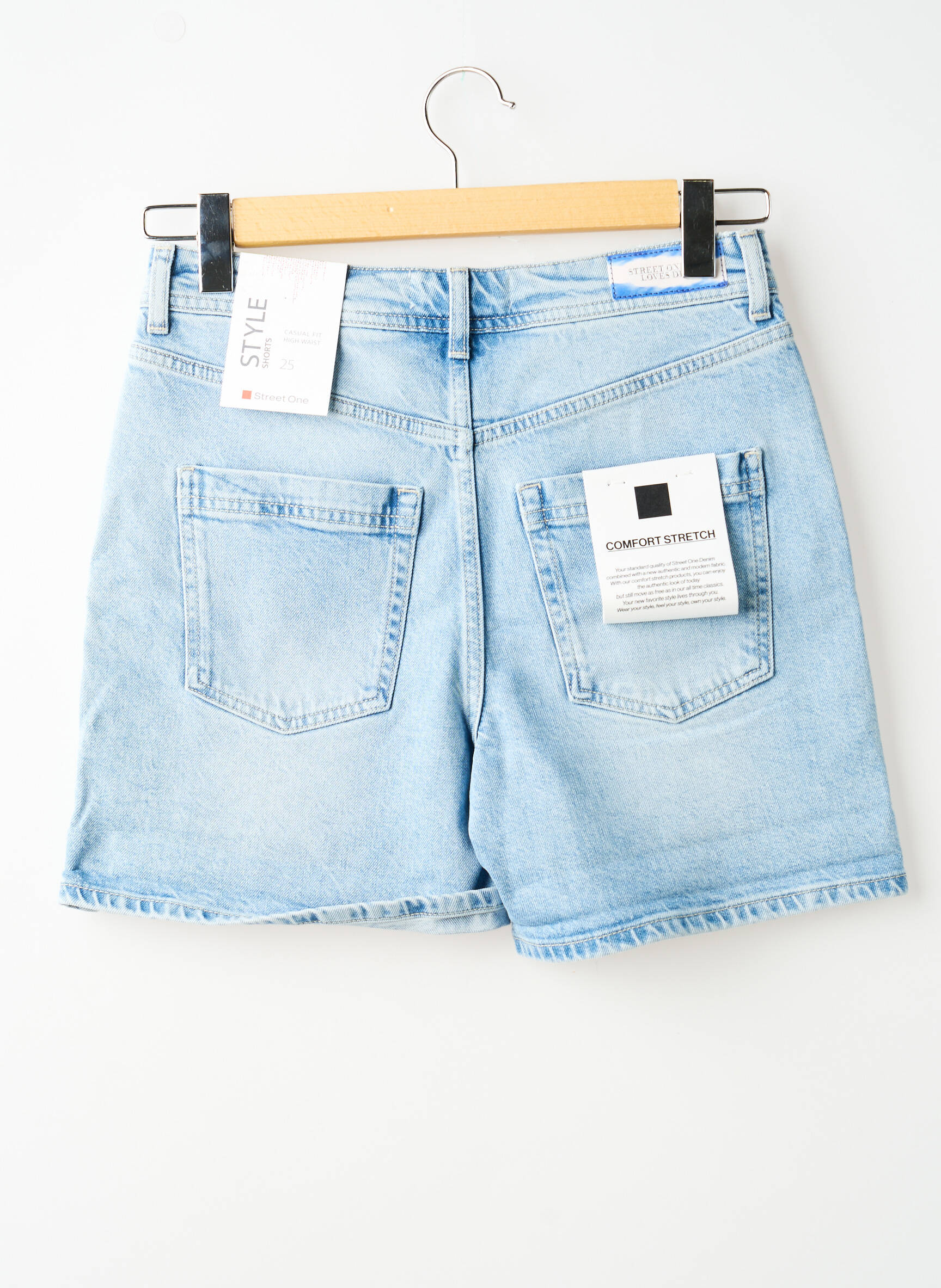 Short tissage denim taille normale bleu STREET ONE femme