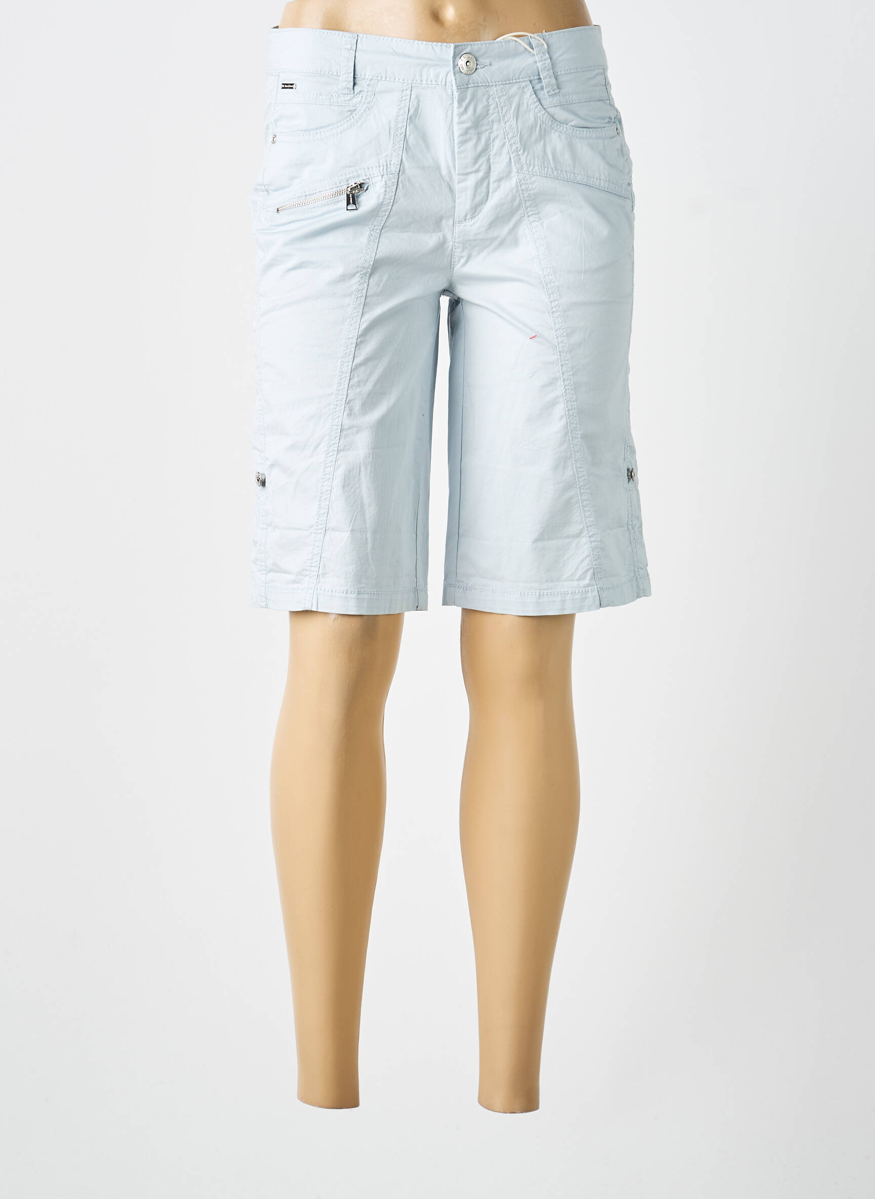Bermuda tissage popeline taille normale bleu STREET ONE femme
