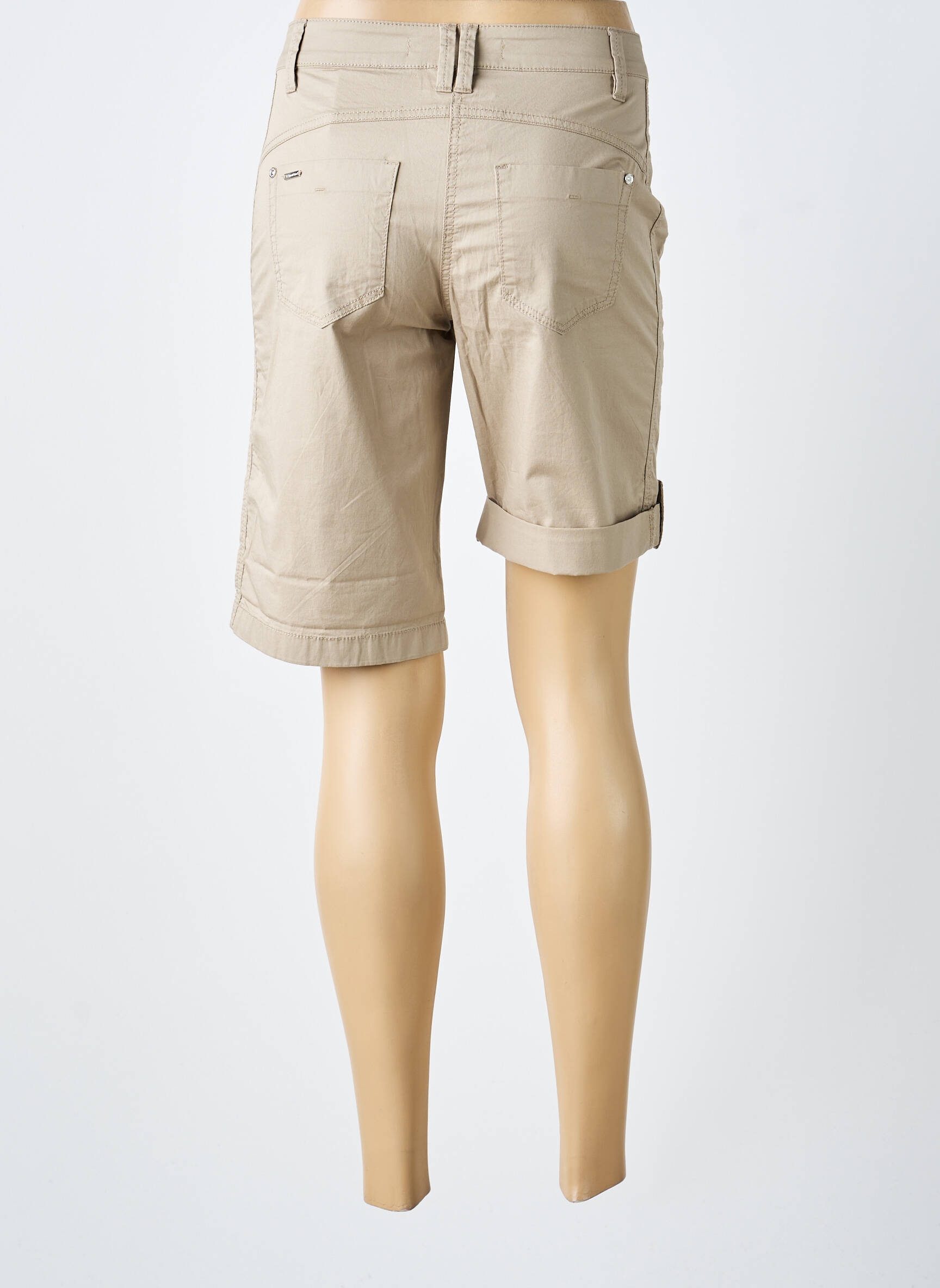 Short fermeture zippée sous rabat boutonné taille normale beige STREET ONE femme