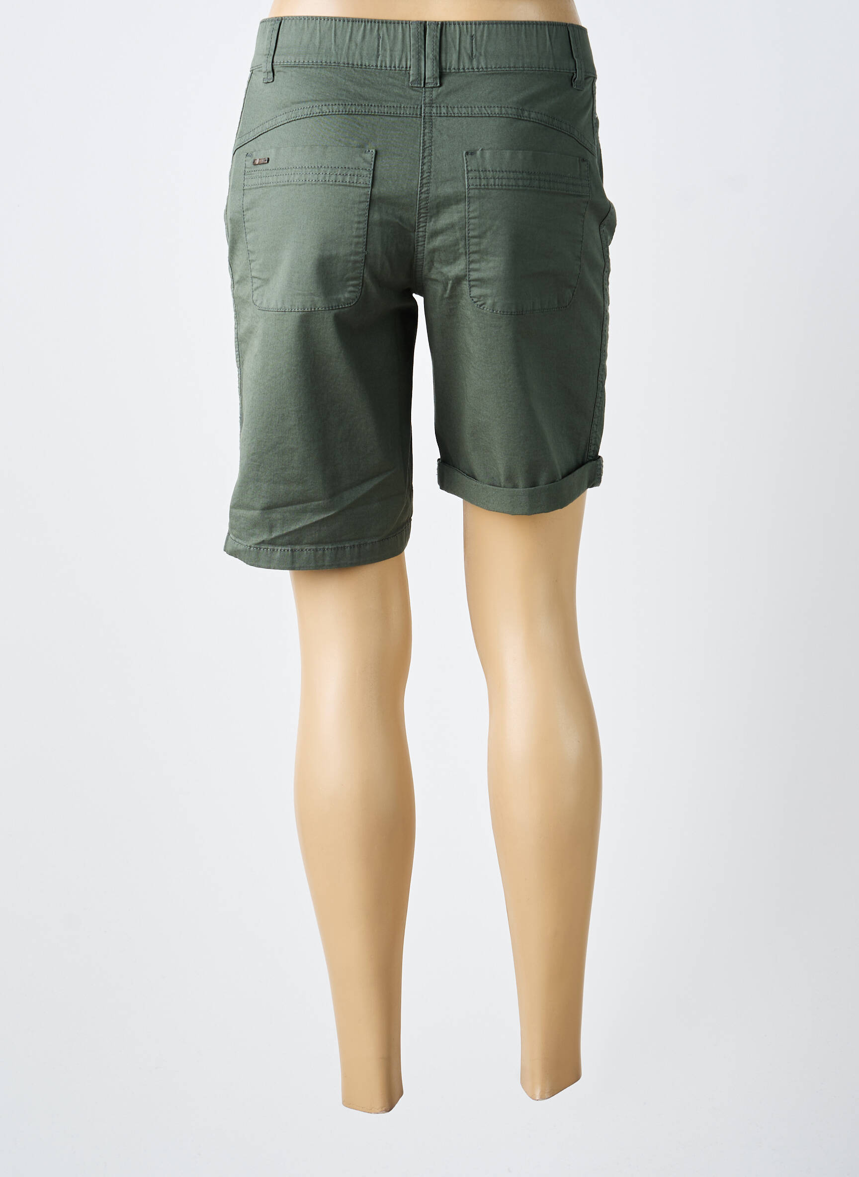 Short fermeture zippée sous rabat boutonné taille normale vert STREET ONE femme