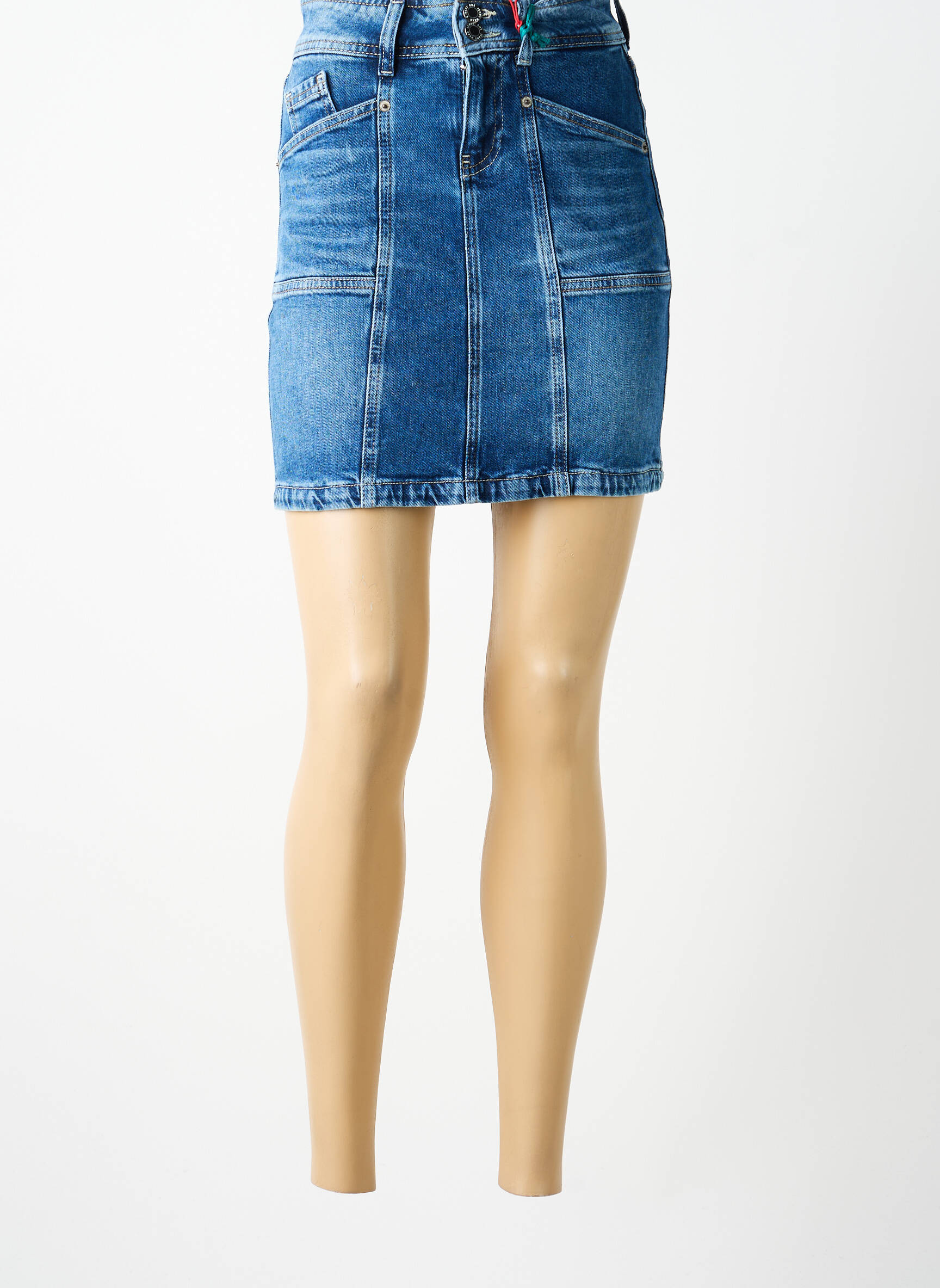 Jupe courte taille haute bleu STREET ONE femme