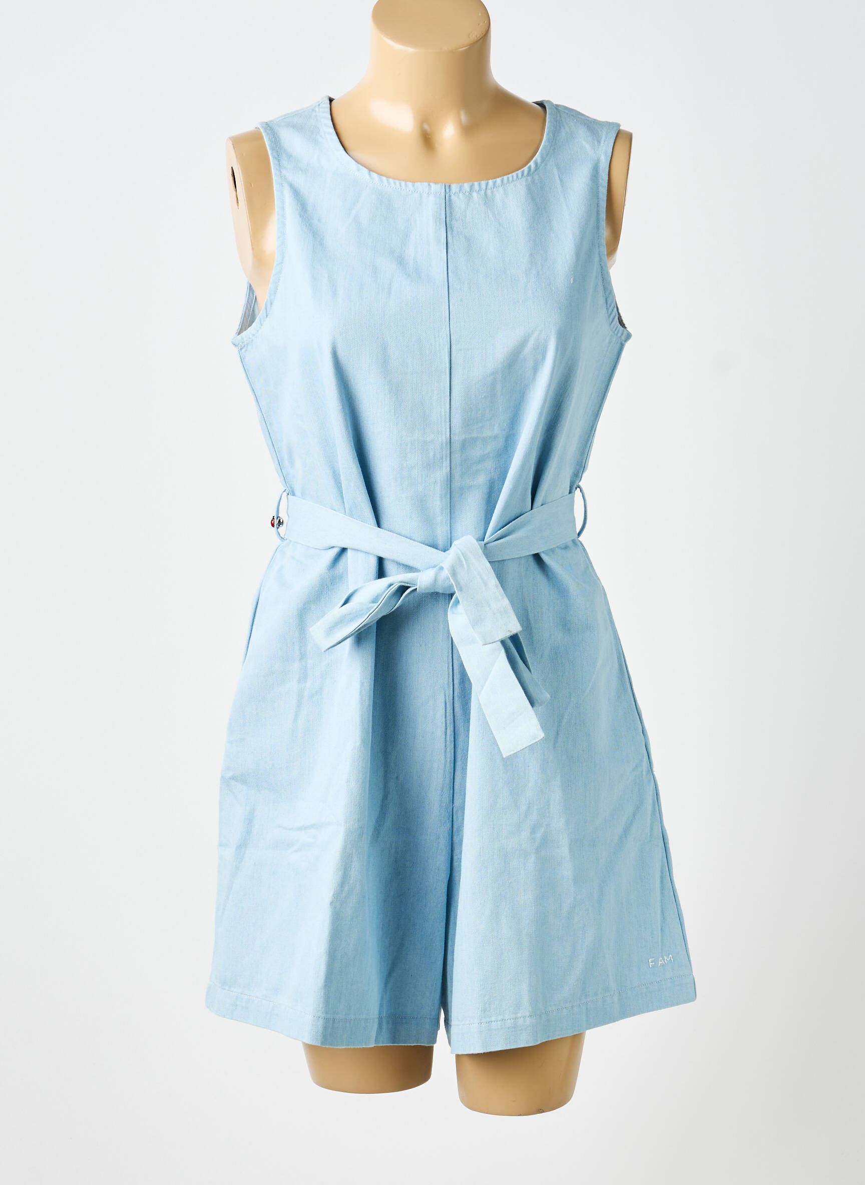 Combishort sans manche sans manche bleu F.A.M. femme