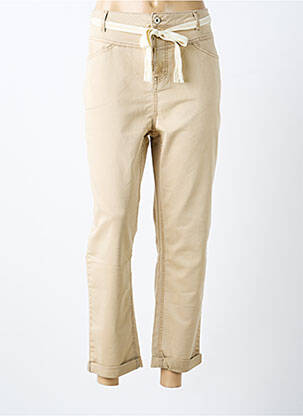 Pantalon droit stretch taille normale beige GEISHA femme
