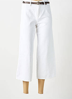 Pantacourt taille haute taille haute blanc TIFFOSI femme