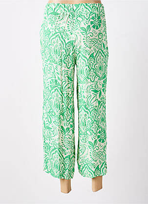 Pantalon 7/8 taille élastique taille normale vert ICHI femme