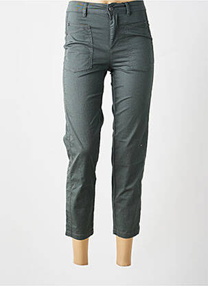 Pantalon 7/8 tissage popeline taille normale vert STREET ONE femme