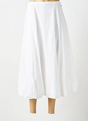 Jupe longue fermeture zippée au dos blanc SURKANA femme