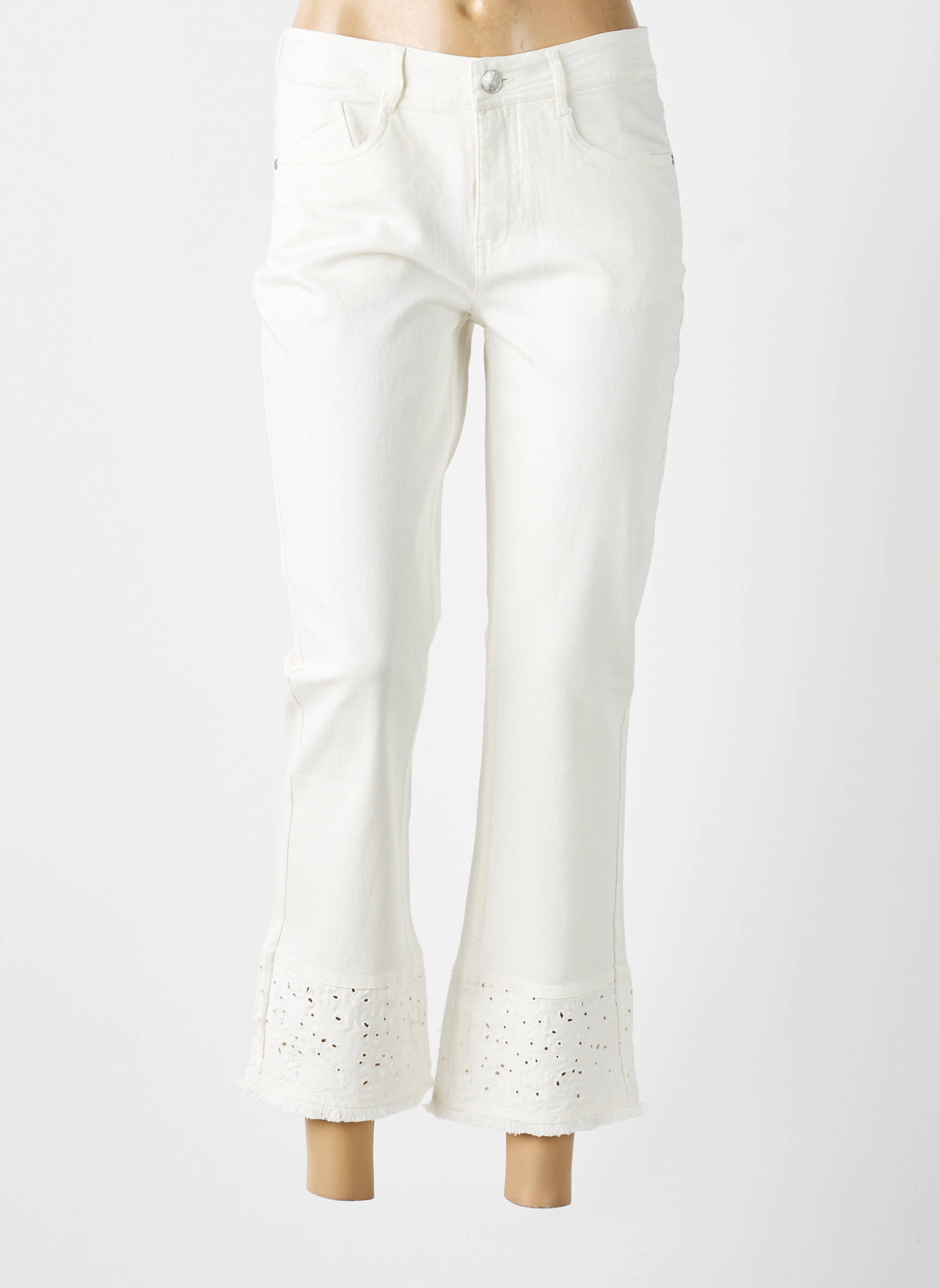 Jeans bootcut taille haute taille haute blanc STREET ONE femme