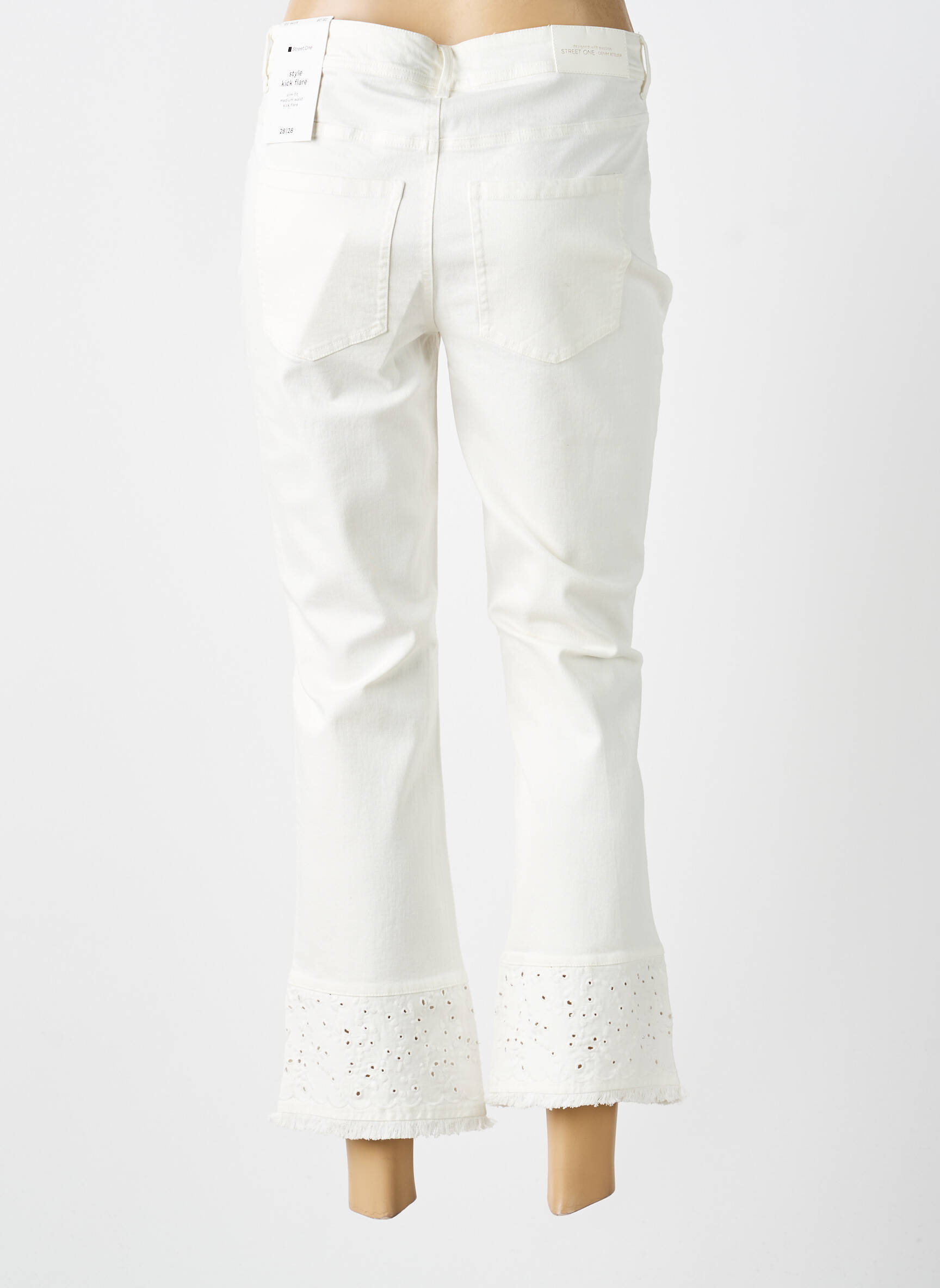 Jeans bootcut taille haute taille haute blanc STREET ONE femme