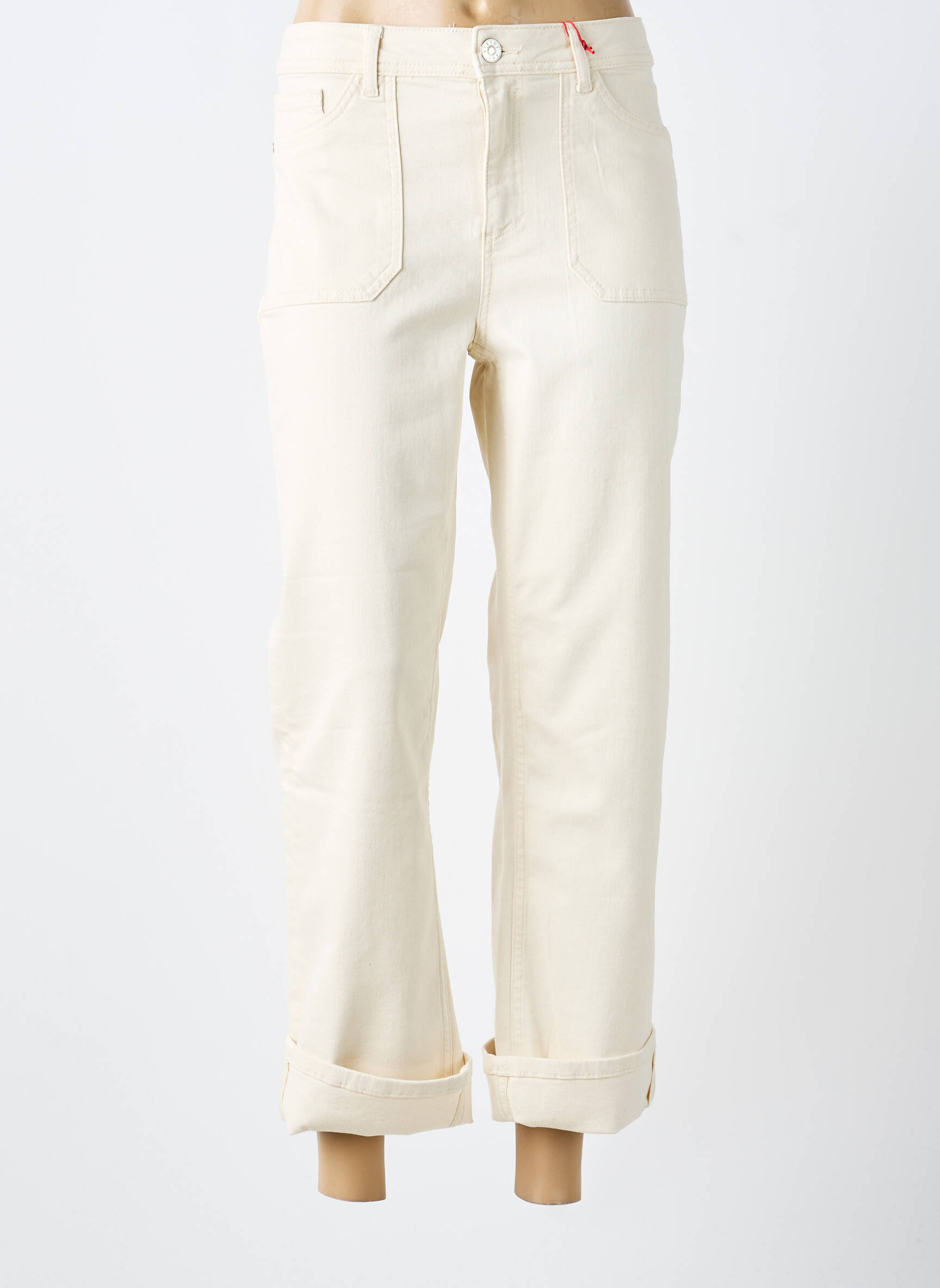 Jeans coupe droite stretch taille normale beige STREET ONE femme