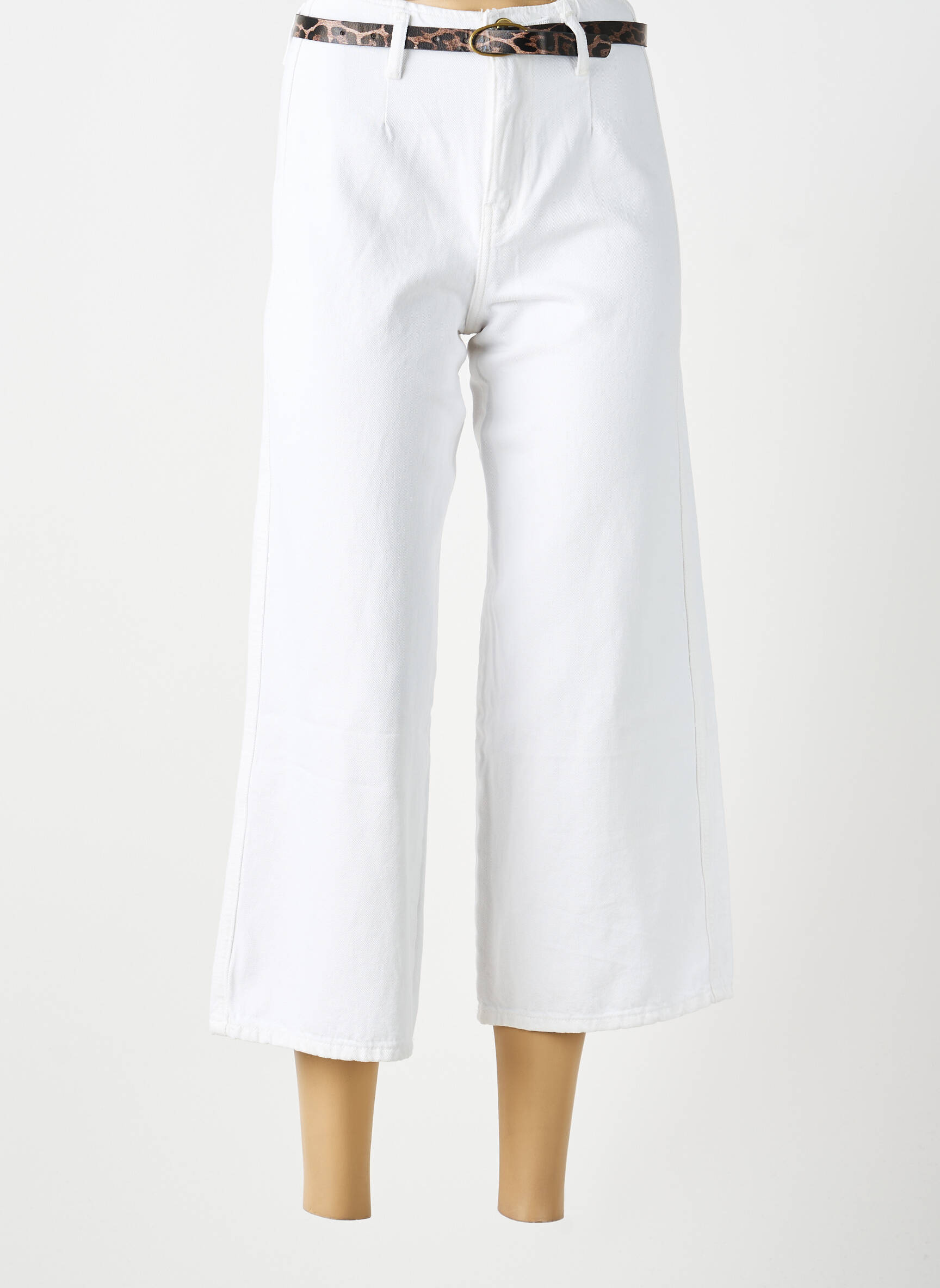 Pantacourt taille haute taille haute blanc TIFFOSI femme