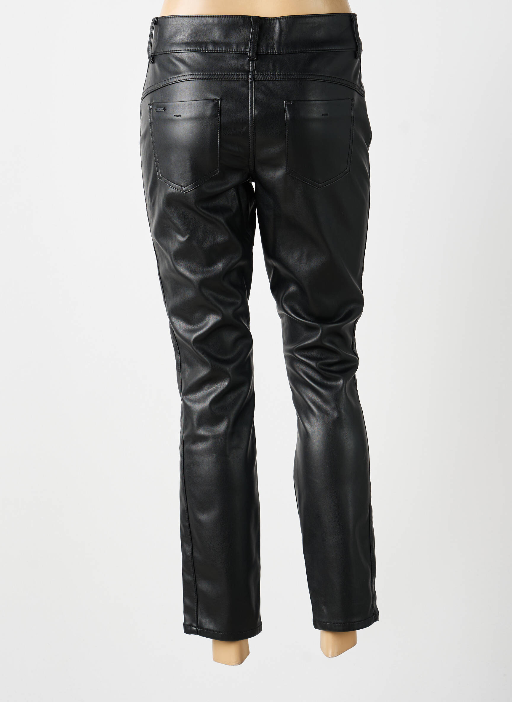 Pantalon 7/8 fermeture zippée sous rabat boutonné taille normale noir STREET ONE femme