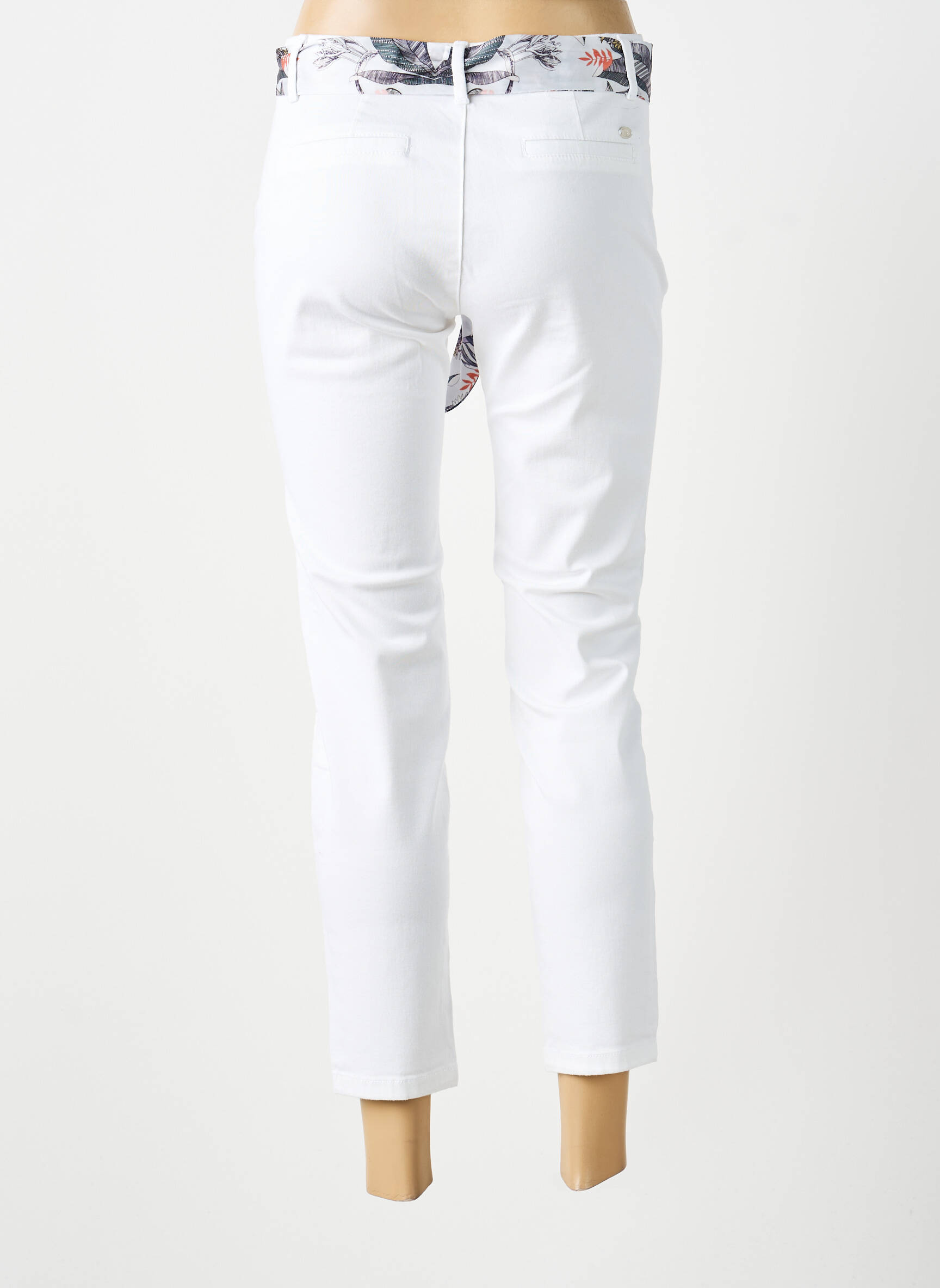 Pantalon 7/8 stretch taille normale blanc FREEMAN T.PORTER femme