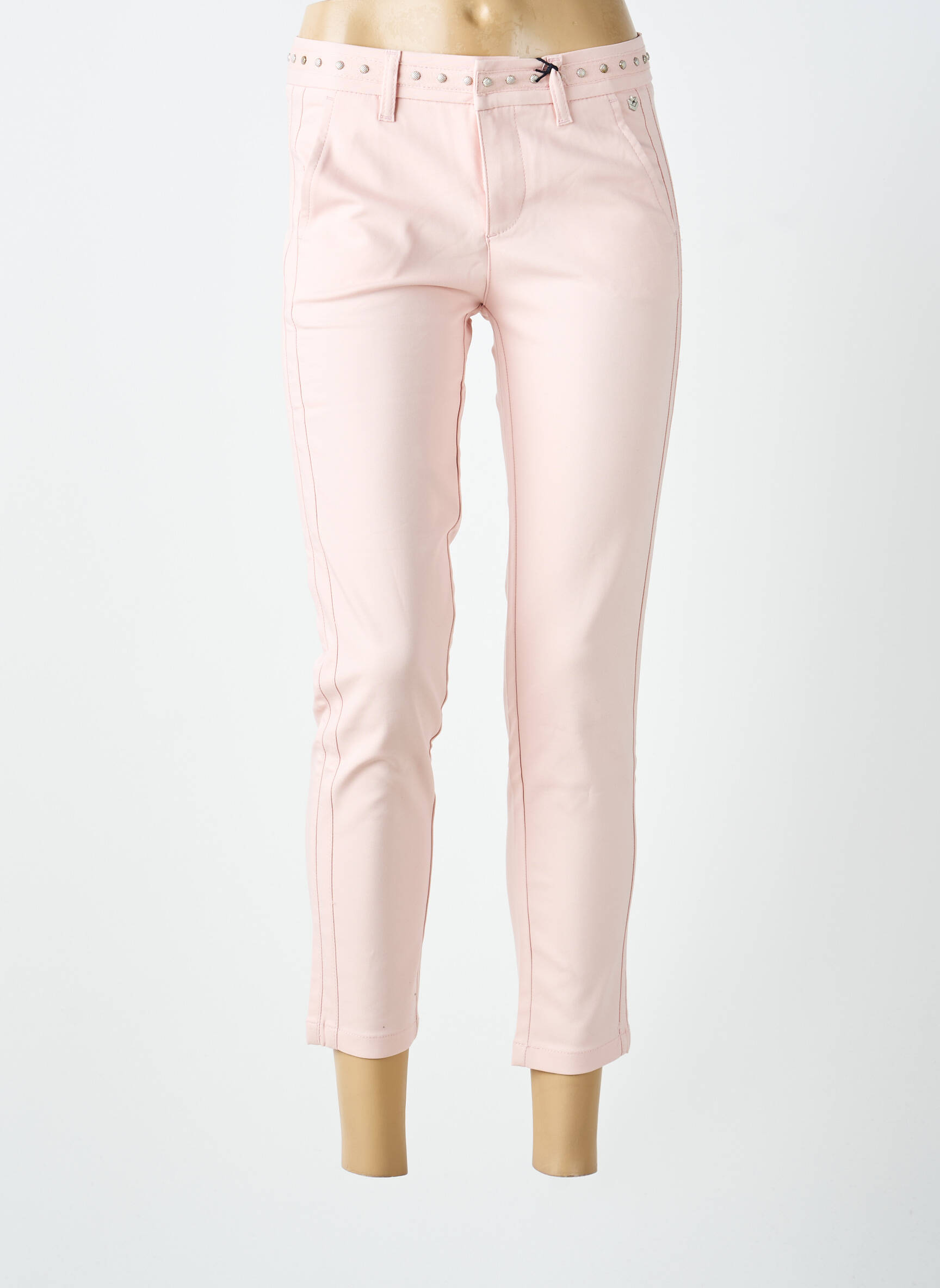 Pantalon 7/8 stretch taille basse rose FREEMAN T.PORTER femme