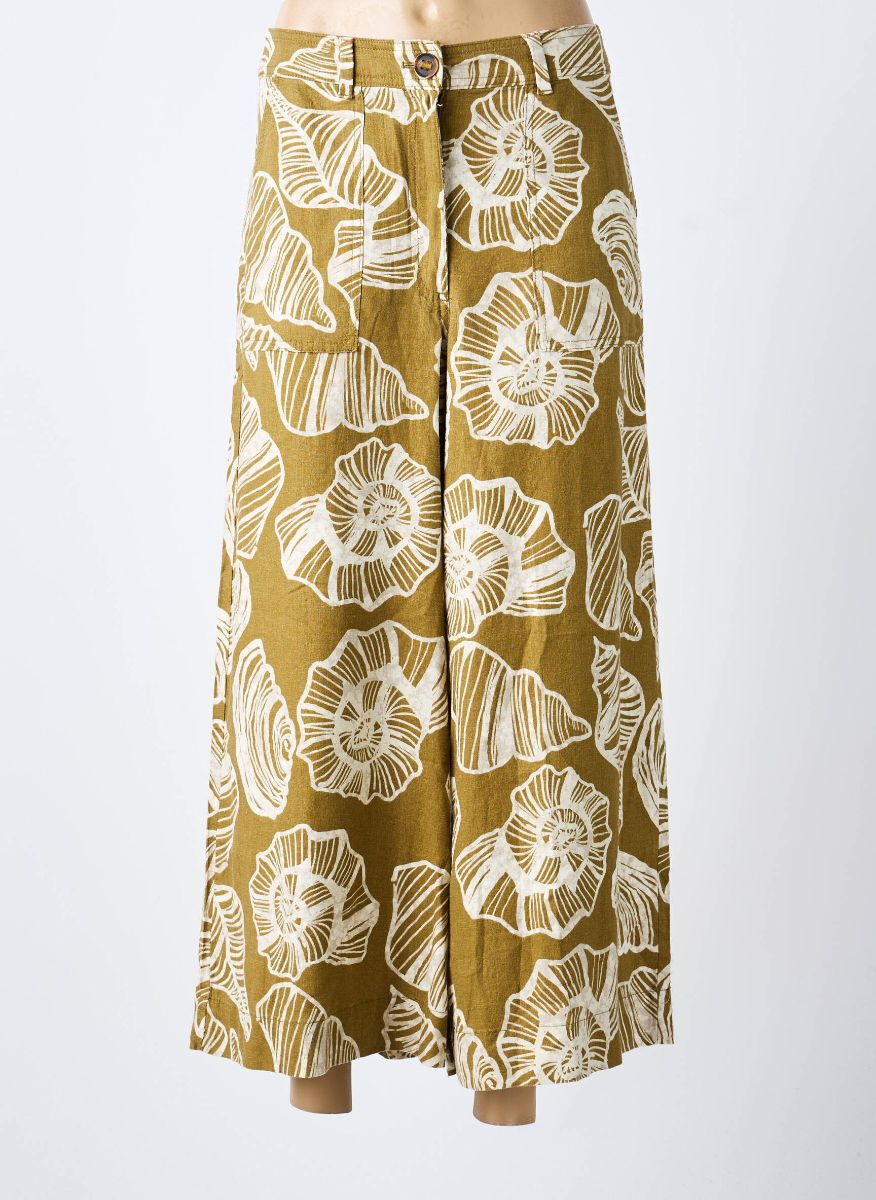 Pantalon 7/8 taille à pinces taille normale vert WHITE STUFF femme