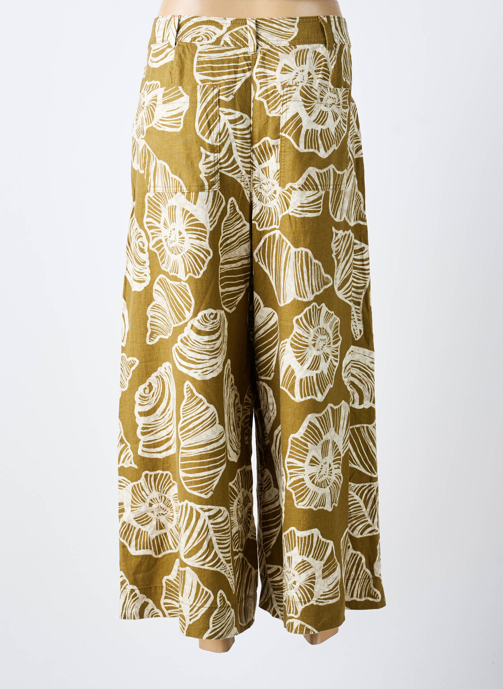 Pantalon 7/8 taille à pinces taille normale vert WHITE STUFF femme