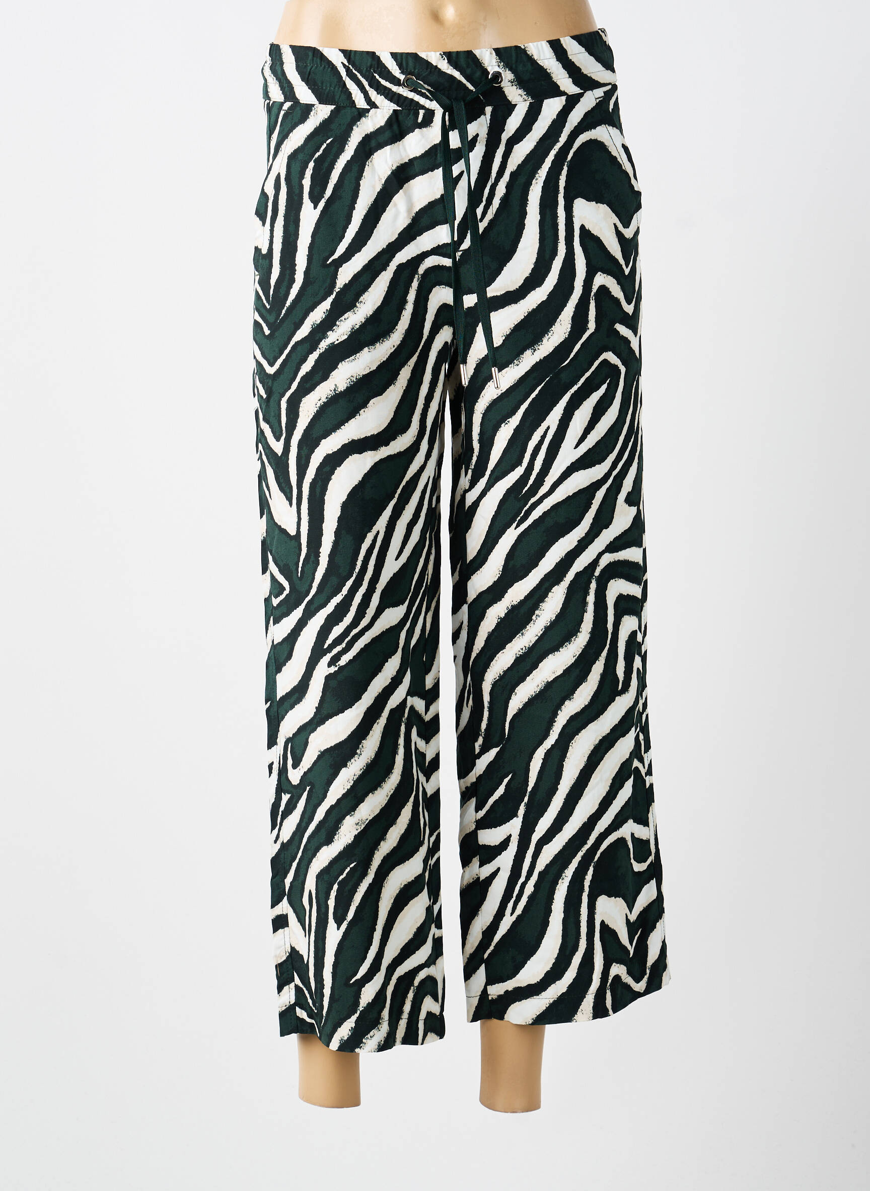 Pantalon 7/8 taille élastique taille normale vert STREET ONE femme