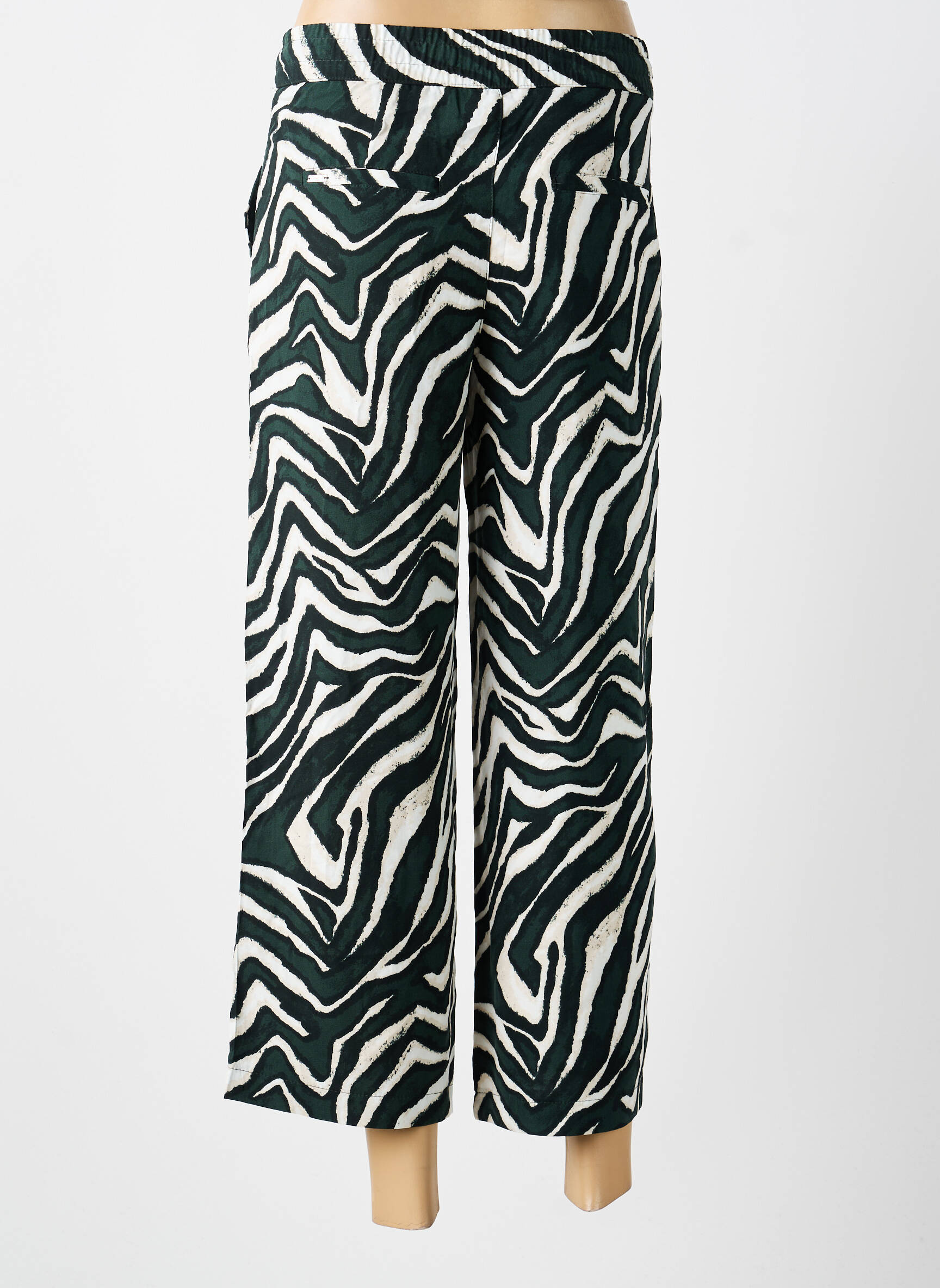 Pantalon 7/8 taille élastique taille normale vert STREET ONE femme
