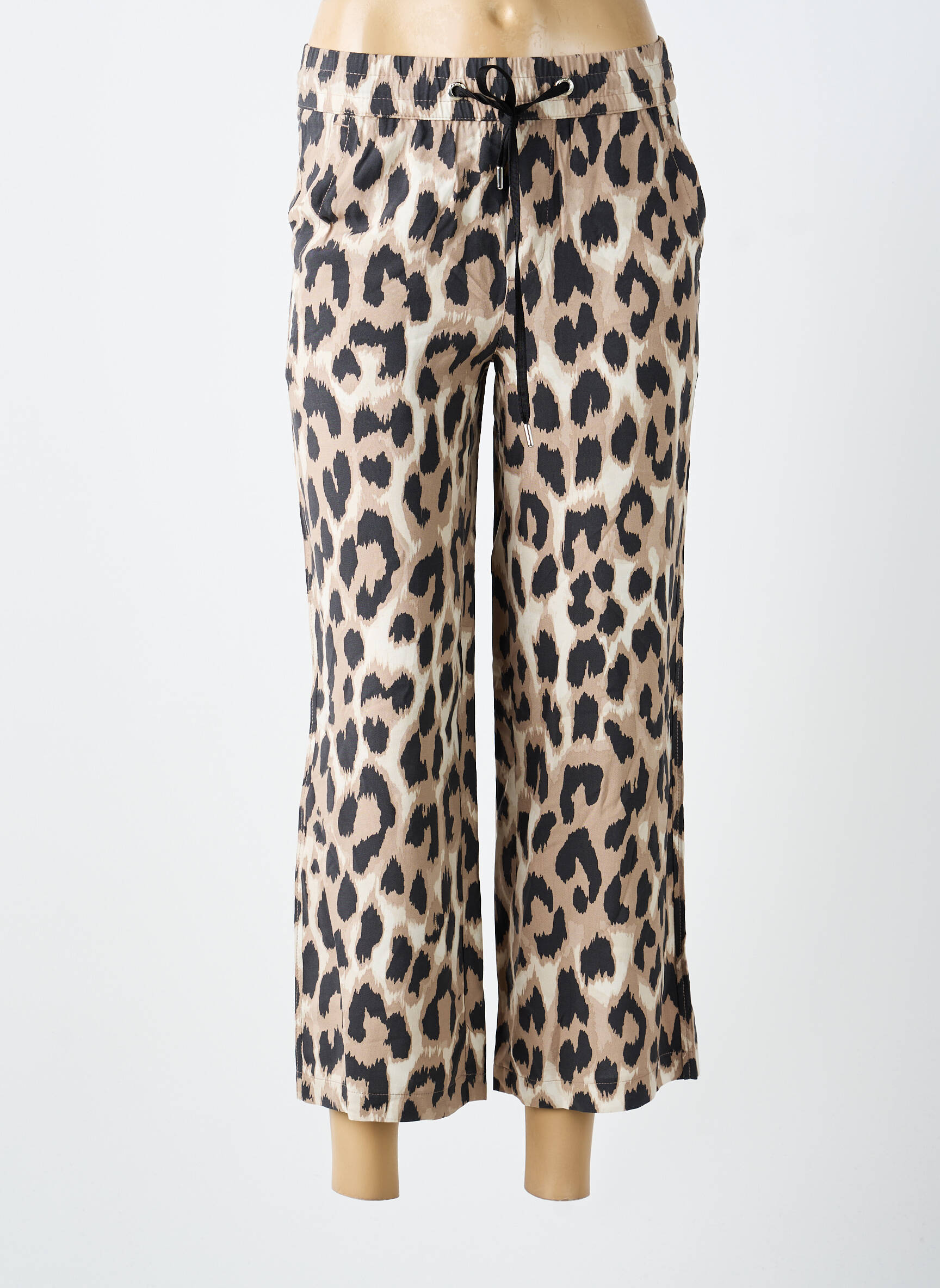Pantalon 7/8 taille élastique taille normale beige STREET ONE femme