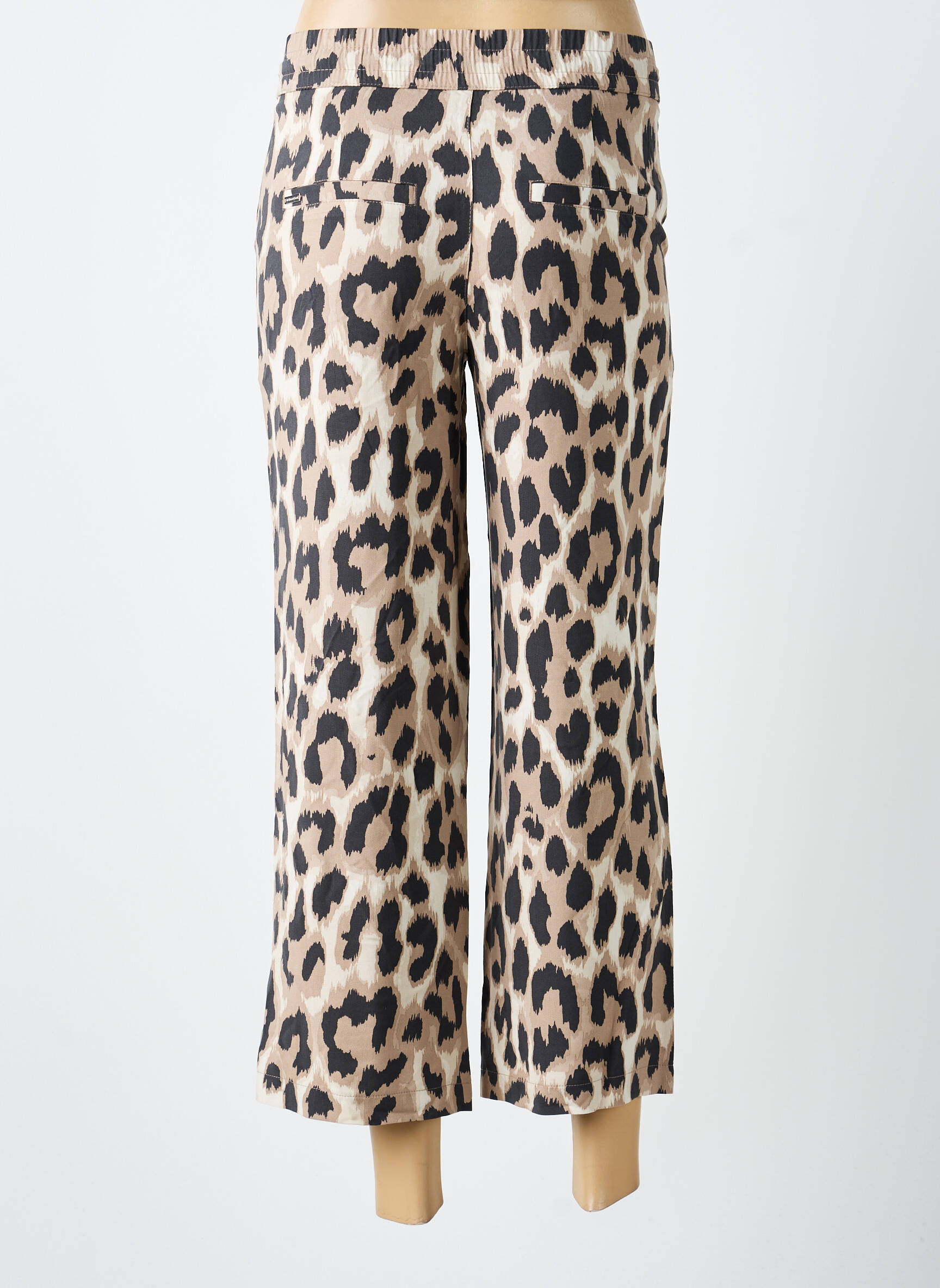 Pantalon 7/8 taille élastique taille normale beige STREET ONE femme