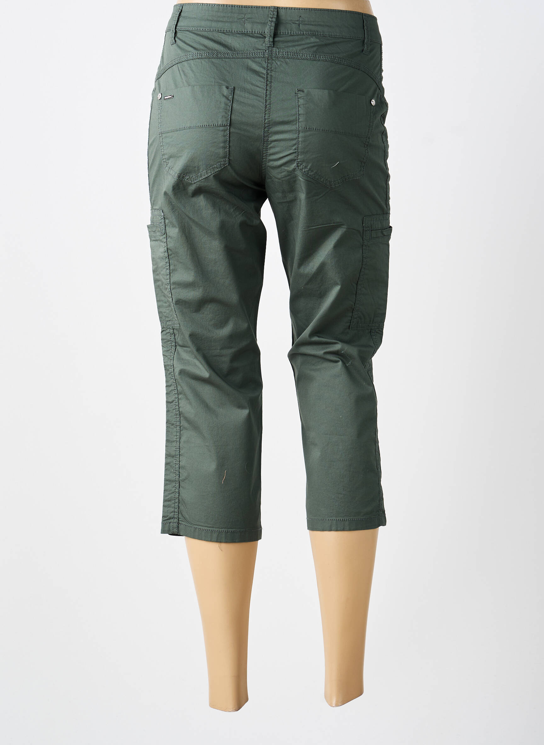 Pantacourt tissage popeline taille normale vert STREET ONE femme