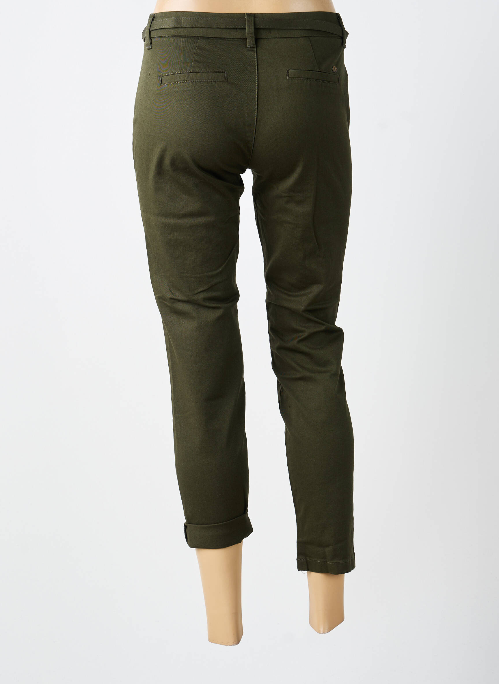 Pantalon 7/8 stretch taille basse vert FREEMAN T.PORTER femme