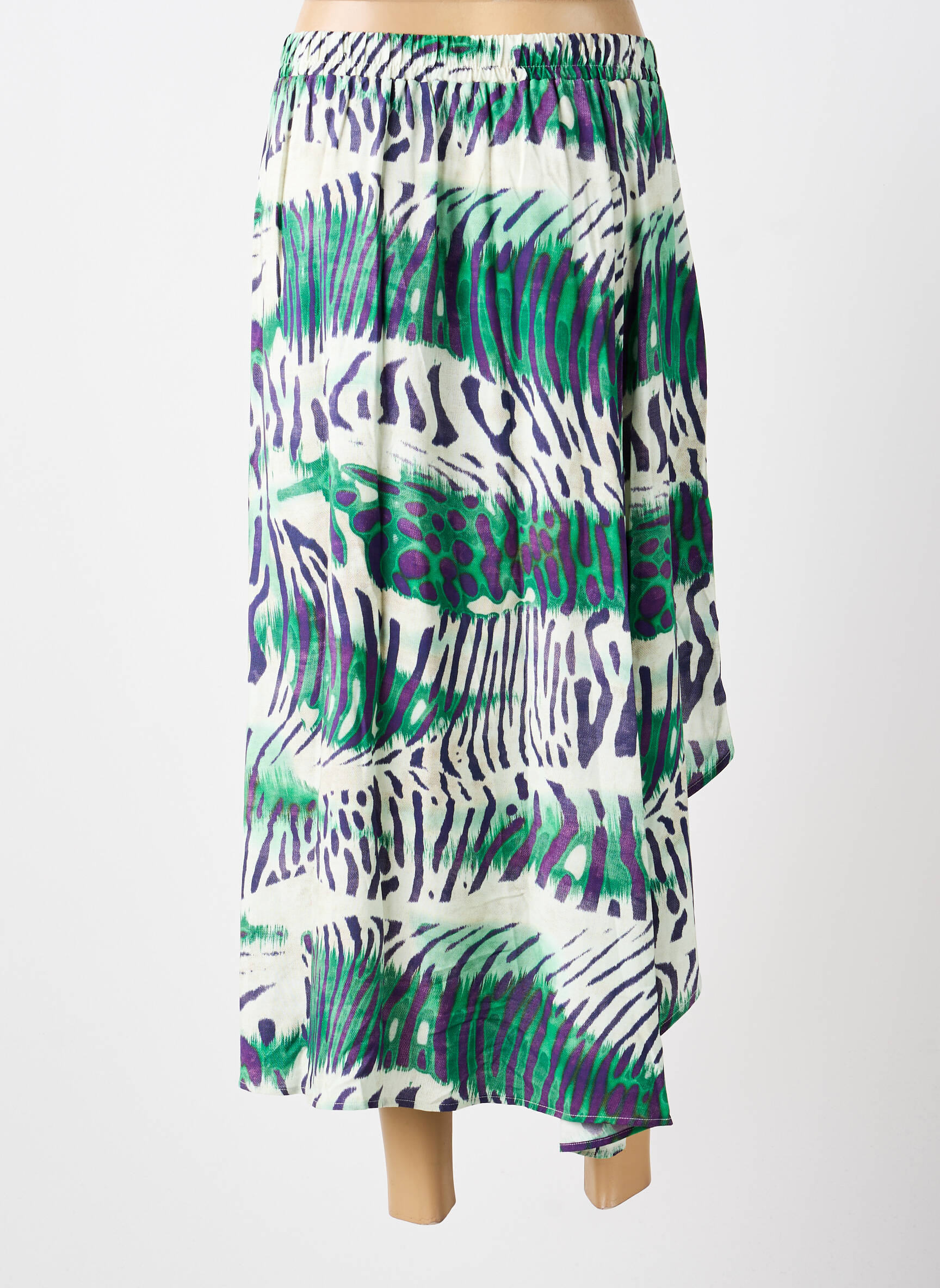 Jupe longue coupe asymétrique vert FREEMAN T.PORTER femme