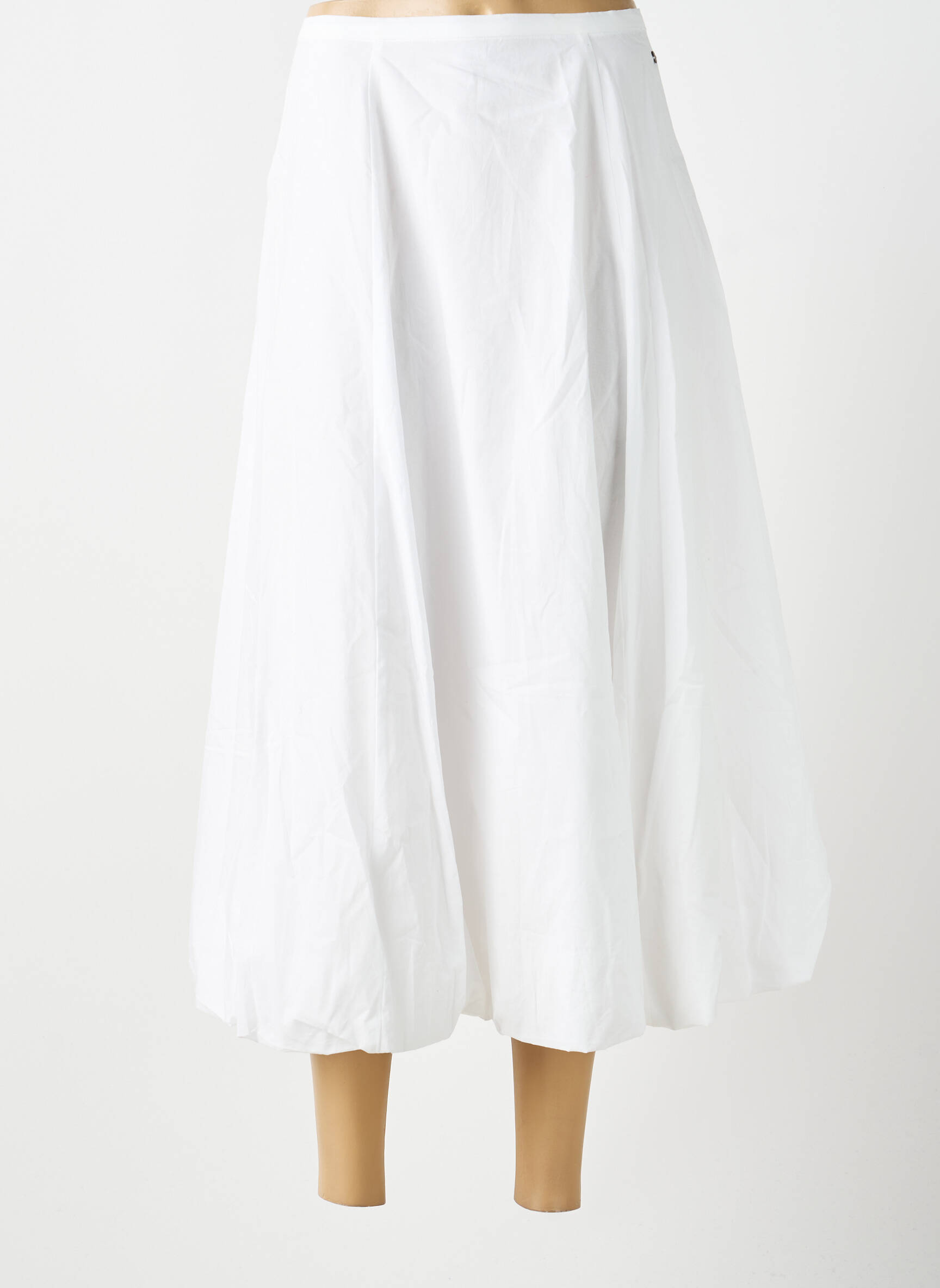 Jupe longue fermeture zippée au dos blanc SURKANA femme