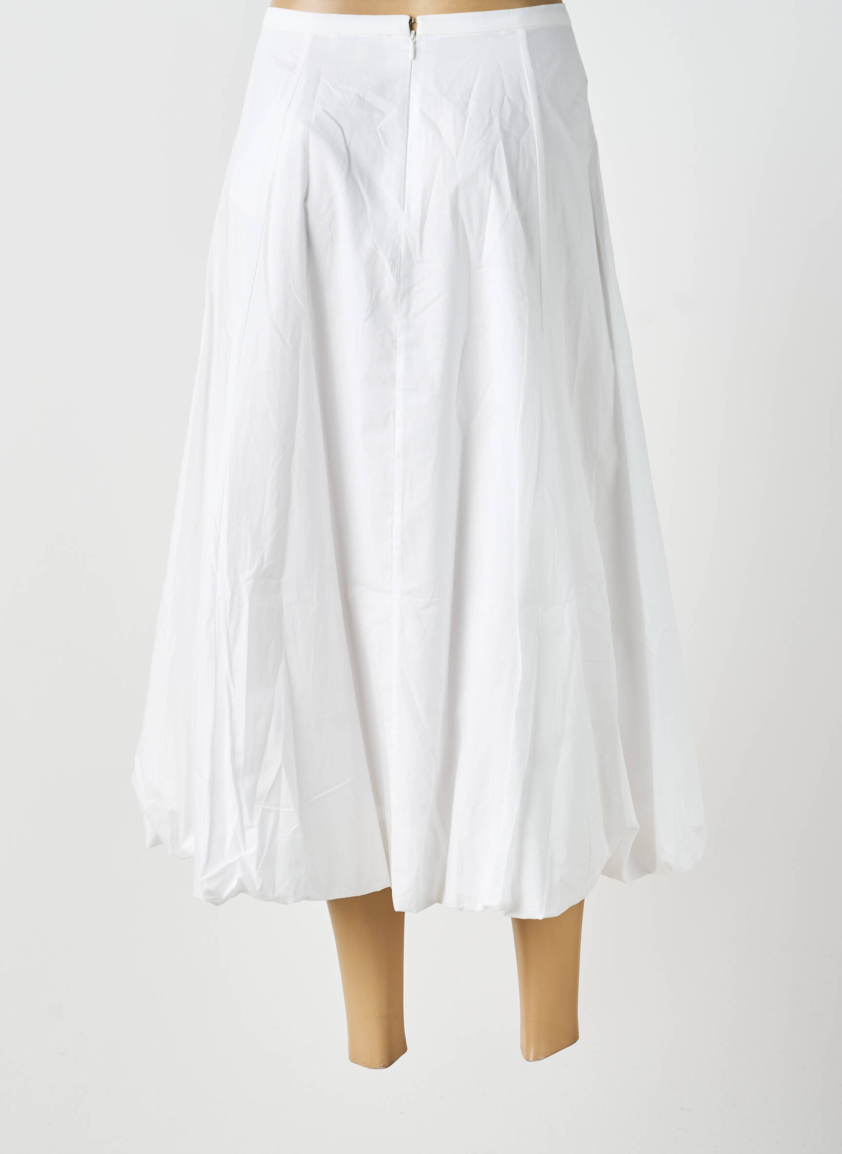 Jupe longue fermeture zippée au dos blanc SURKANA femme