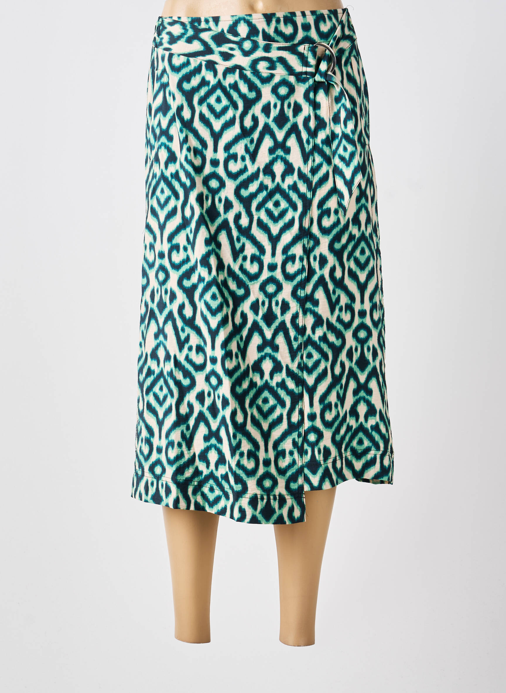 Jupe mi-longue coupe droite vert STREET ONE femme