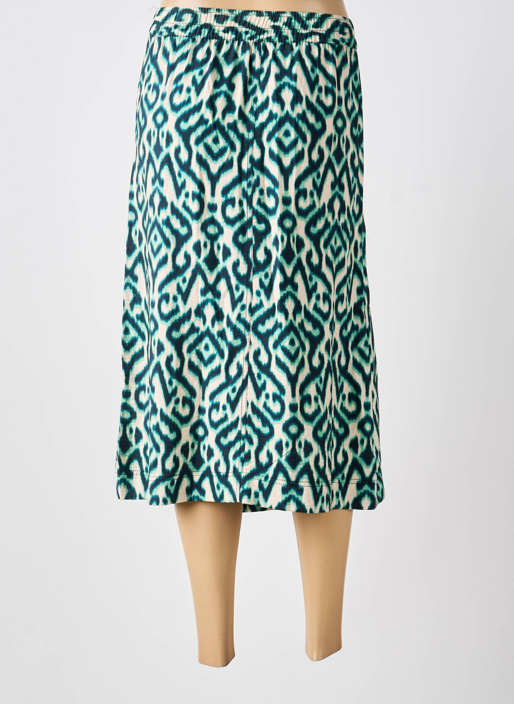 Jupe mi-longue coupe droite vert STREET ONE femme
