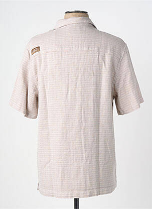 Chemise manches courtes col tailleur beige OXBOW homme