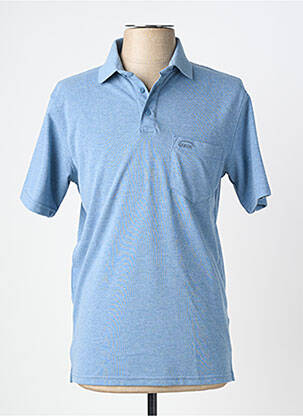 Polo tissage chiné manches courtes bleu OXBOW homme