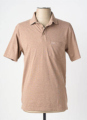 Polo tissage chiné manches courtes marron OXBOW homme