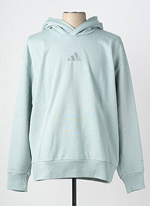 Sweat-shirt à capuche tissage jersey manches longues vert ADIDAS homme