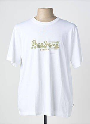 T-shirt stretch manches courtes blanc PEPE JEANS homme