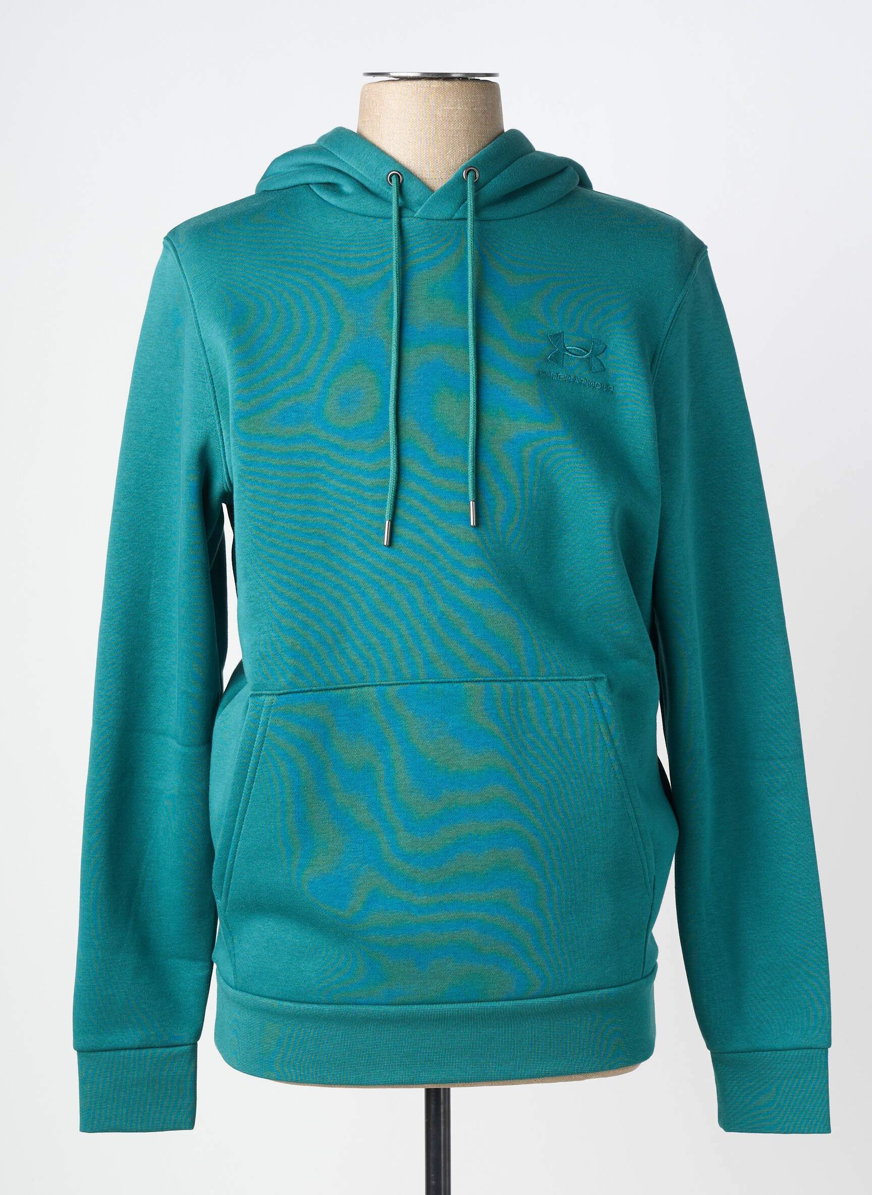 Sweat-shirt à capuche tissage jersey manches longues vert UNDER ARMOUR homme