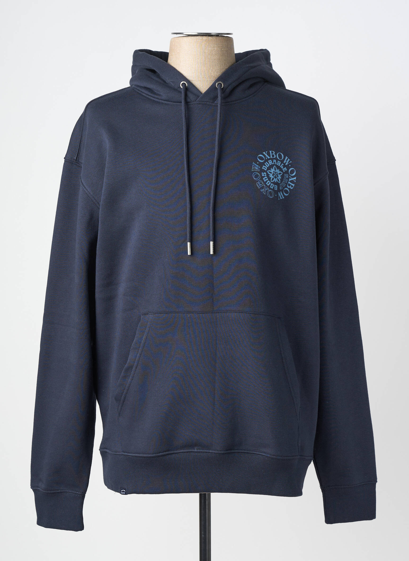 Sweat-shirt à capuche tissage jersey manches longues bleu OXBOW homme