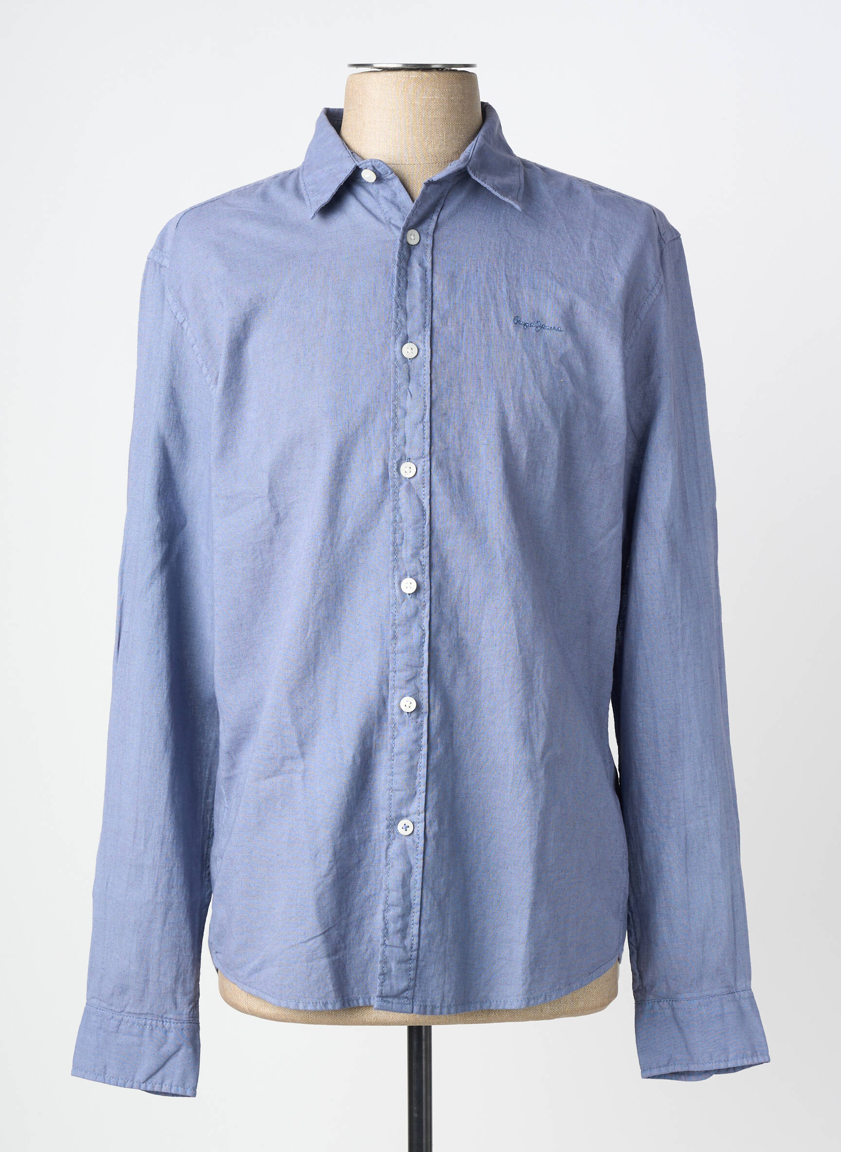 Chemise manches longues coupe cintrée bleu PEPE JEANS homme