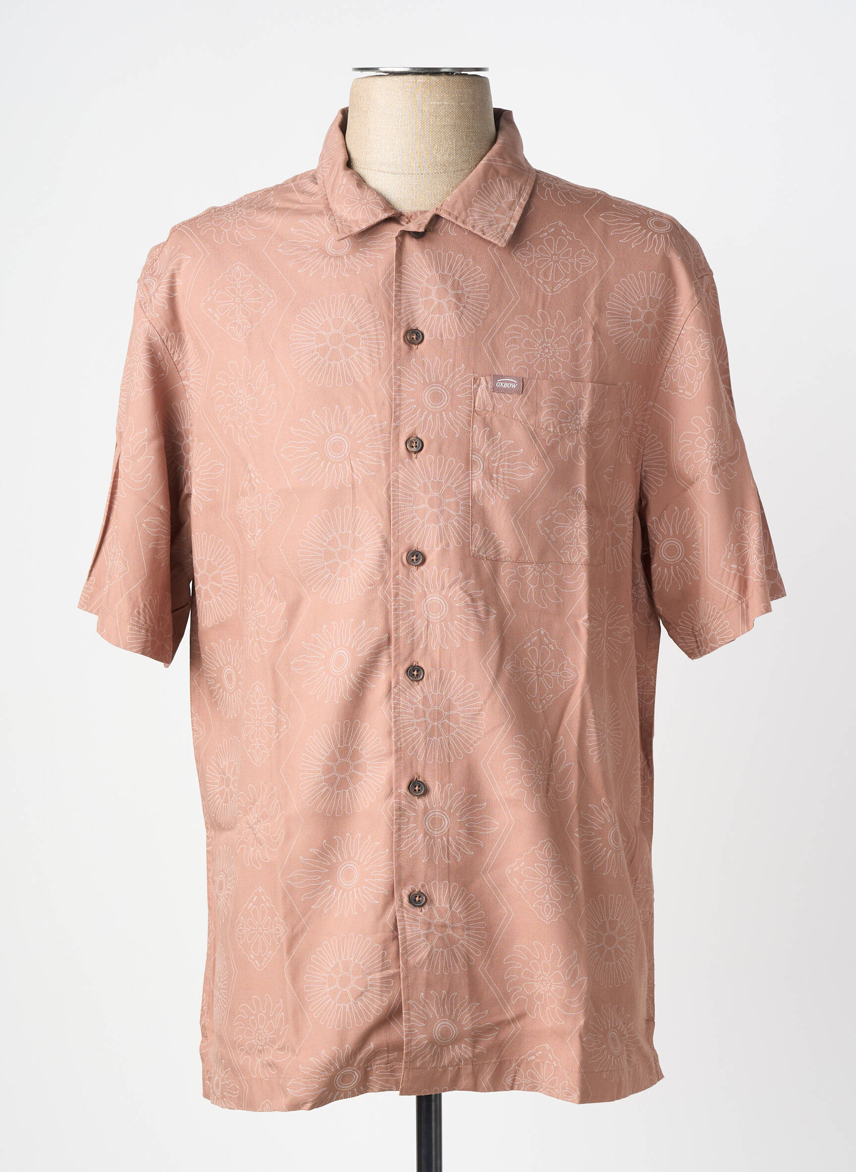 Chemise manches courtes poches rose OXBOW homme