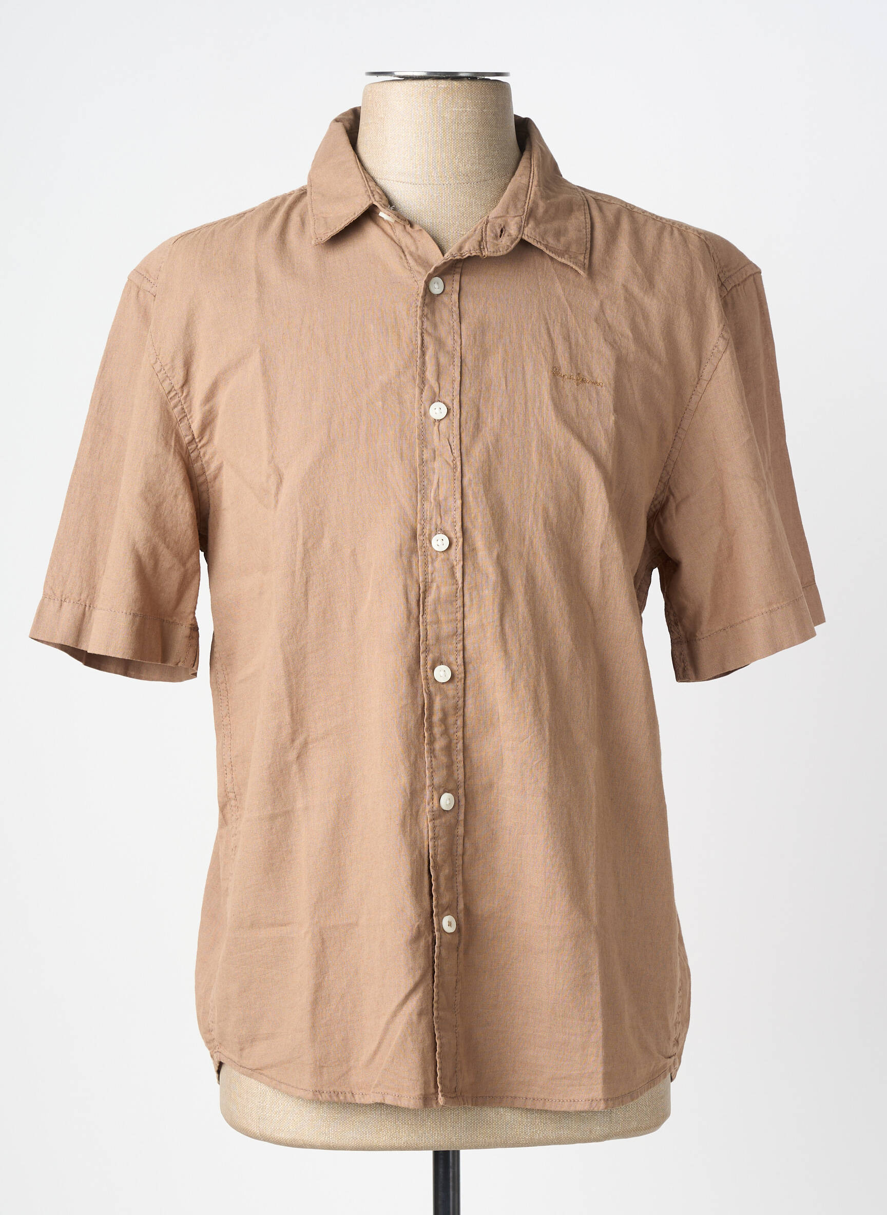 Chemise manches courtes poches beige PEPE JEANS homme