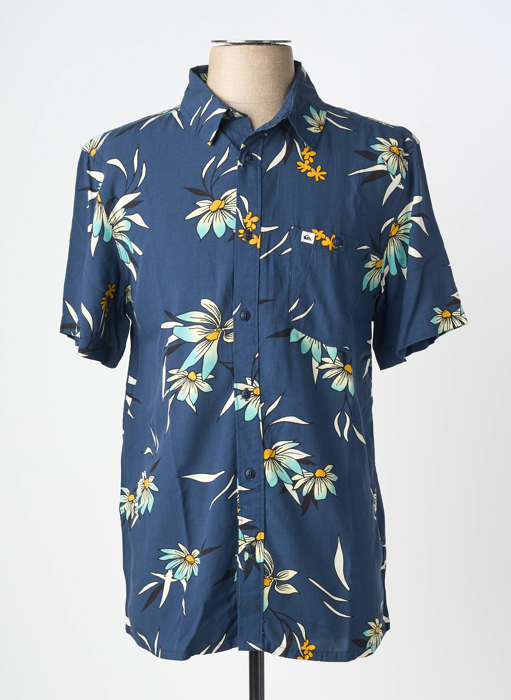 Chemise manches courtes poches bleu QUIKSILVER homme