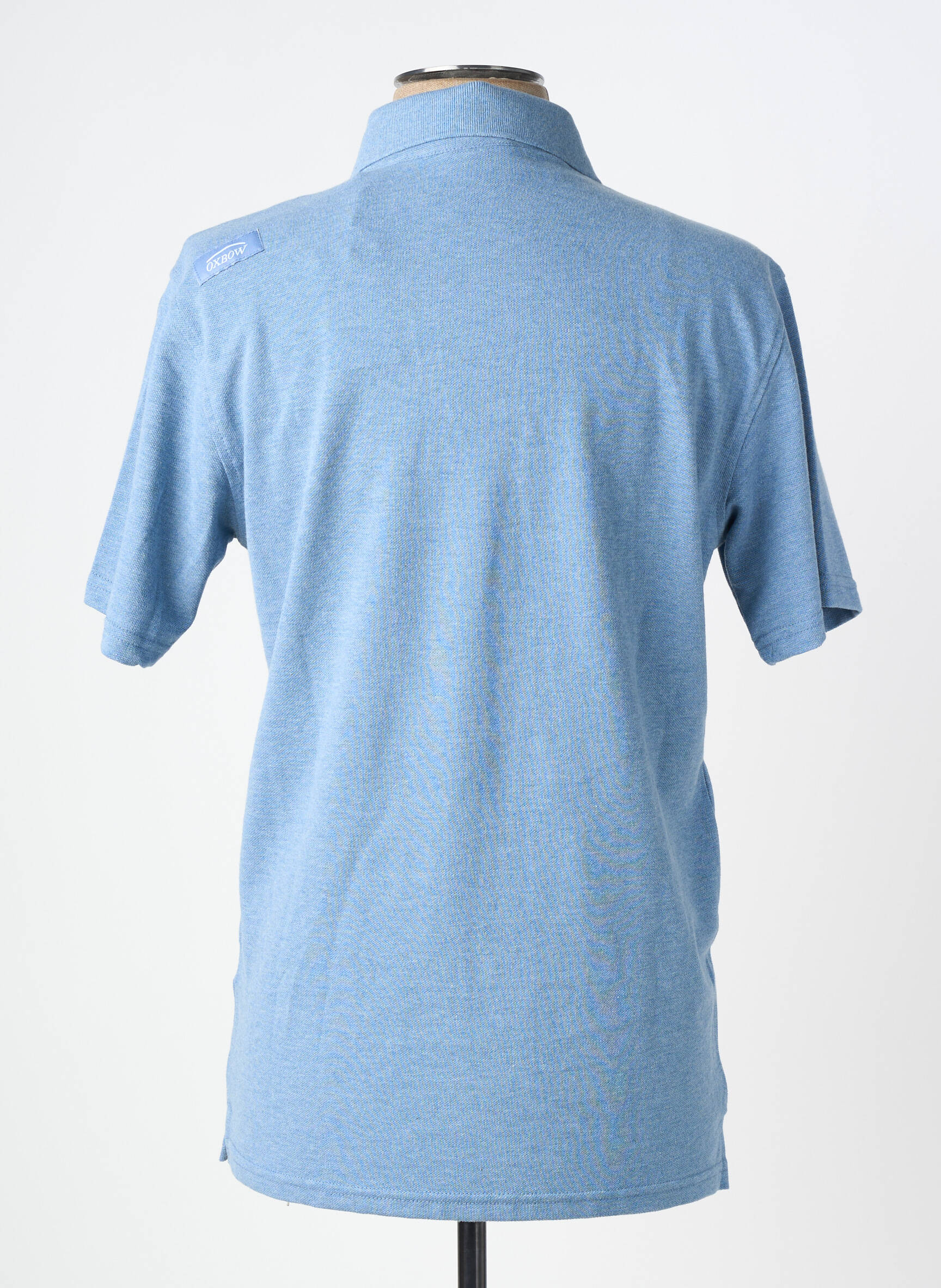 Polo tissage chiné manches courtes bleu OXBOW homme