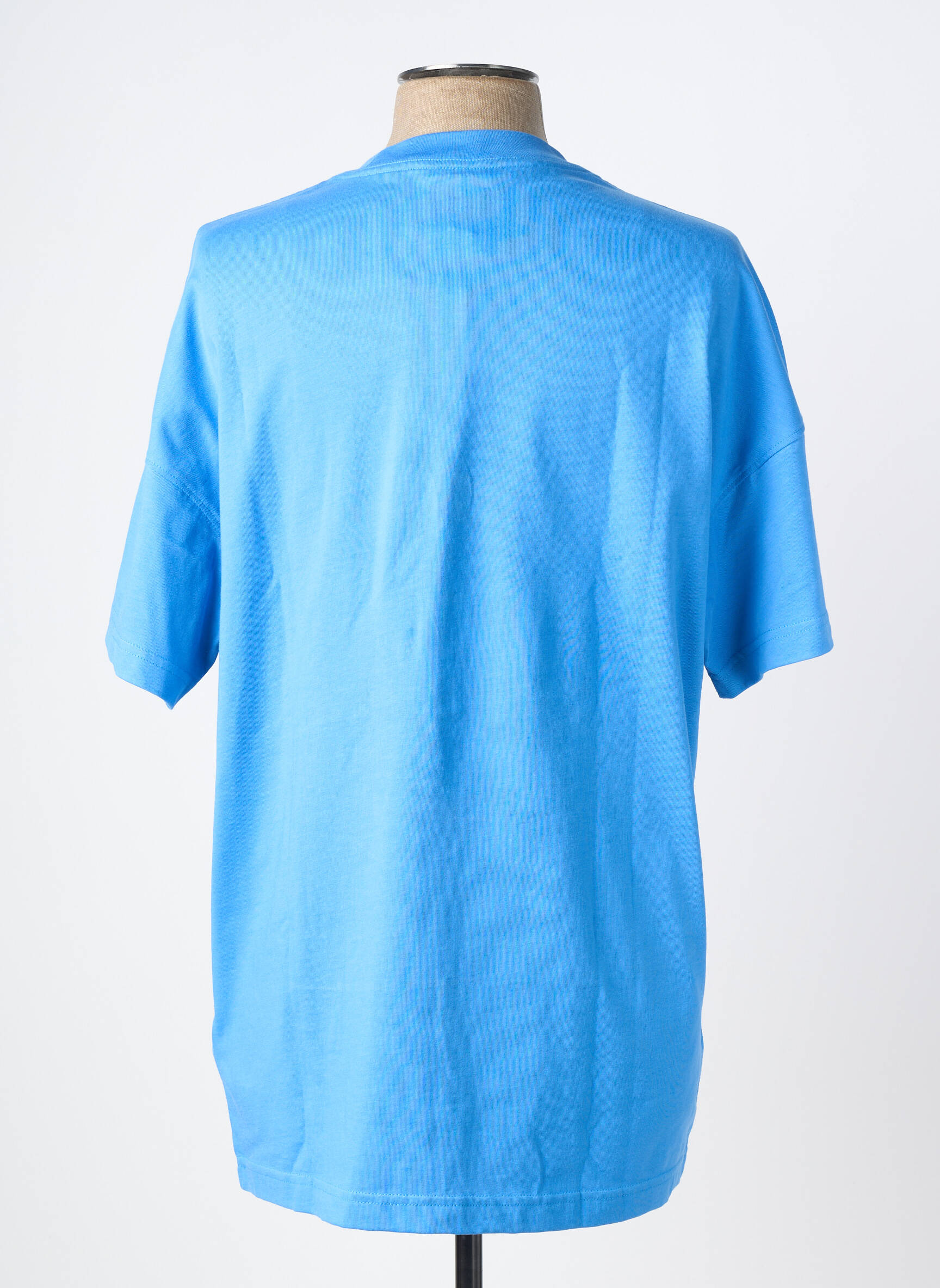 T-shirt broderie manches courtes bleu ADIDAS homme