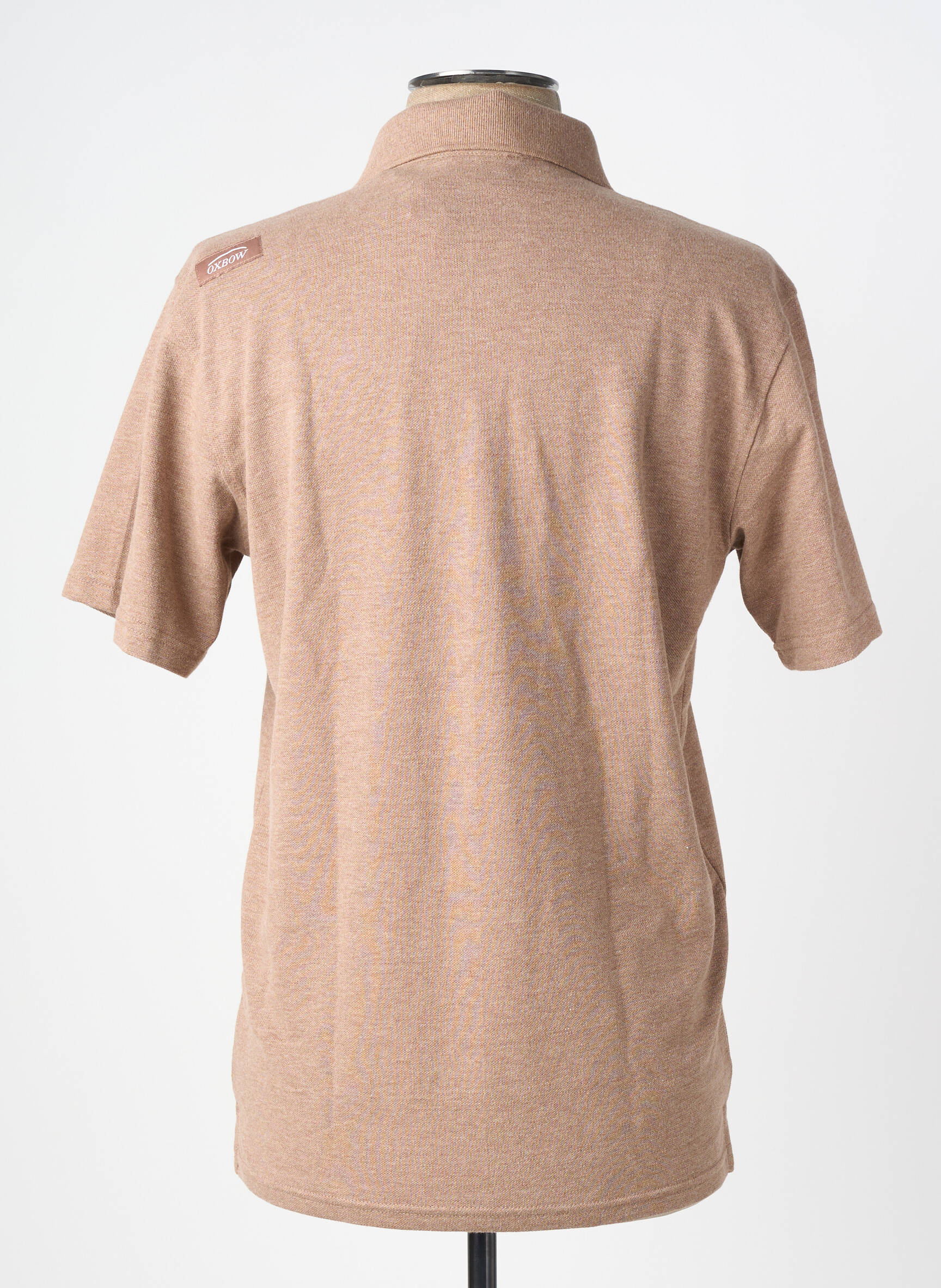Polo tissage chiné manches courtes marron OXBOW homme