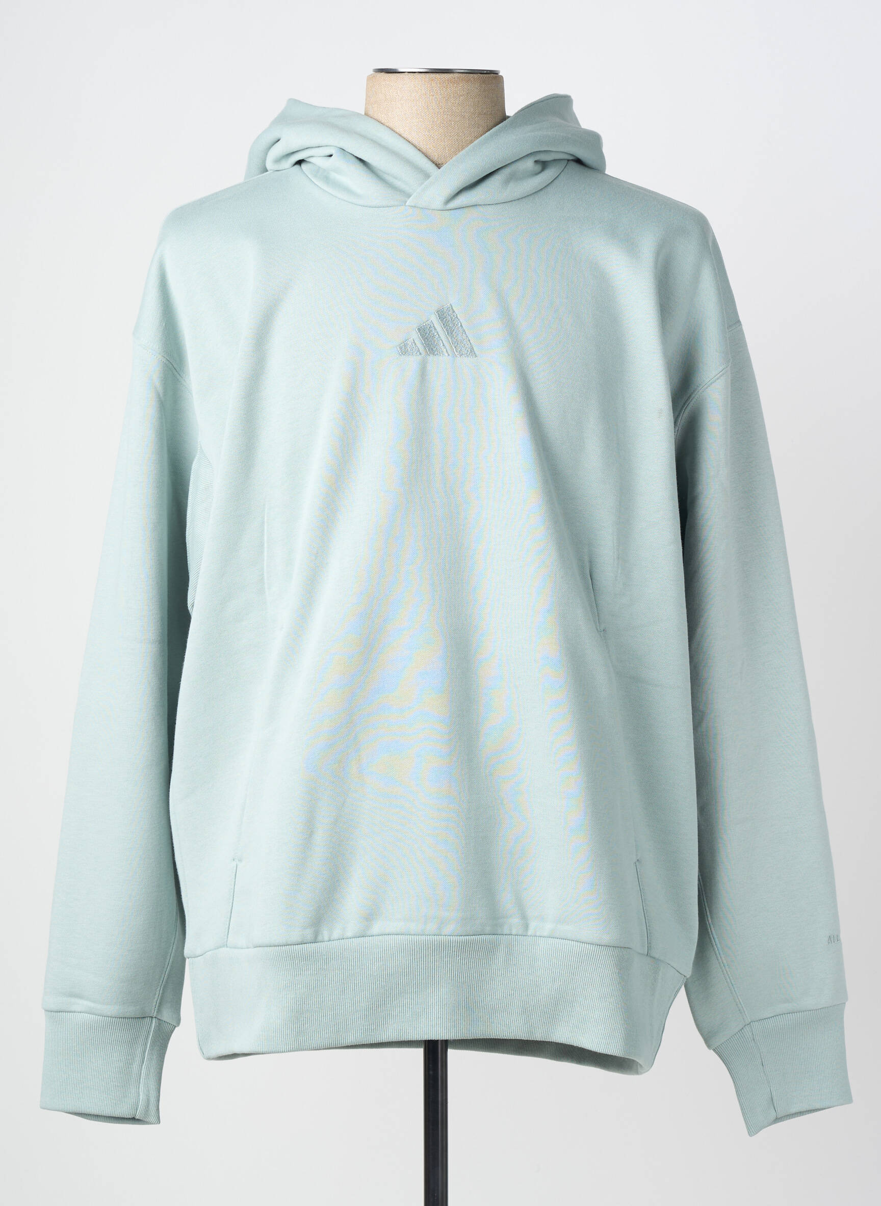 Sweat-shirt à capuche tissage jersey manches longues vert ADIDAS homme